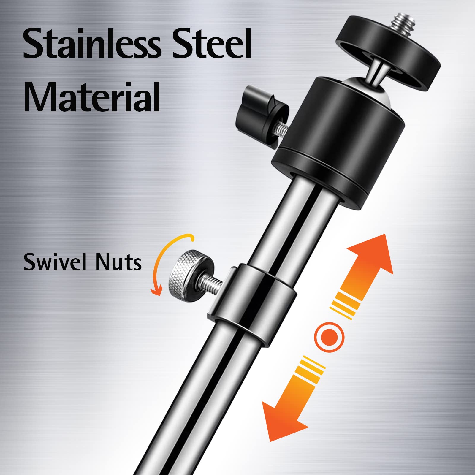 Adfitjo Game & Trail Camera Mount, Thickened Collapsible Multifunctional Stainless Steel Bracket, 360 Adjustable Universal Screw