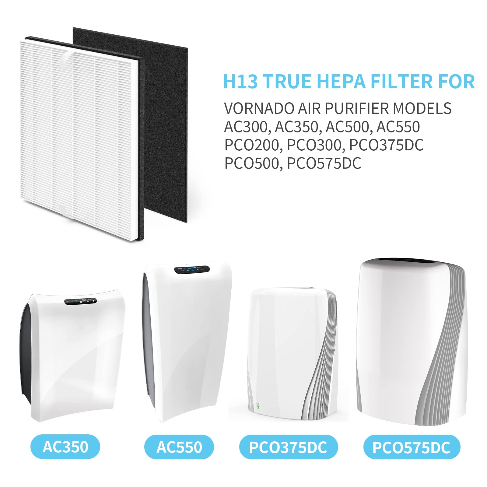 Cfkreya Md1 0022 Replacement Hepa Filter Compatible With Vornado Air Puri Fier Model Ac300, Ac350, Ac500, Ac550, Pco200, Pco300,