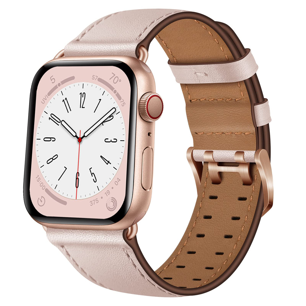 Ouheng Leather Bands Compatible With Apple Watch Band 49Mm 45Mm 44Mm 42Mm, Genuine Leather Band Strap Wristband For Iwatch Ultra