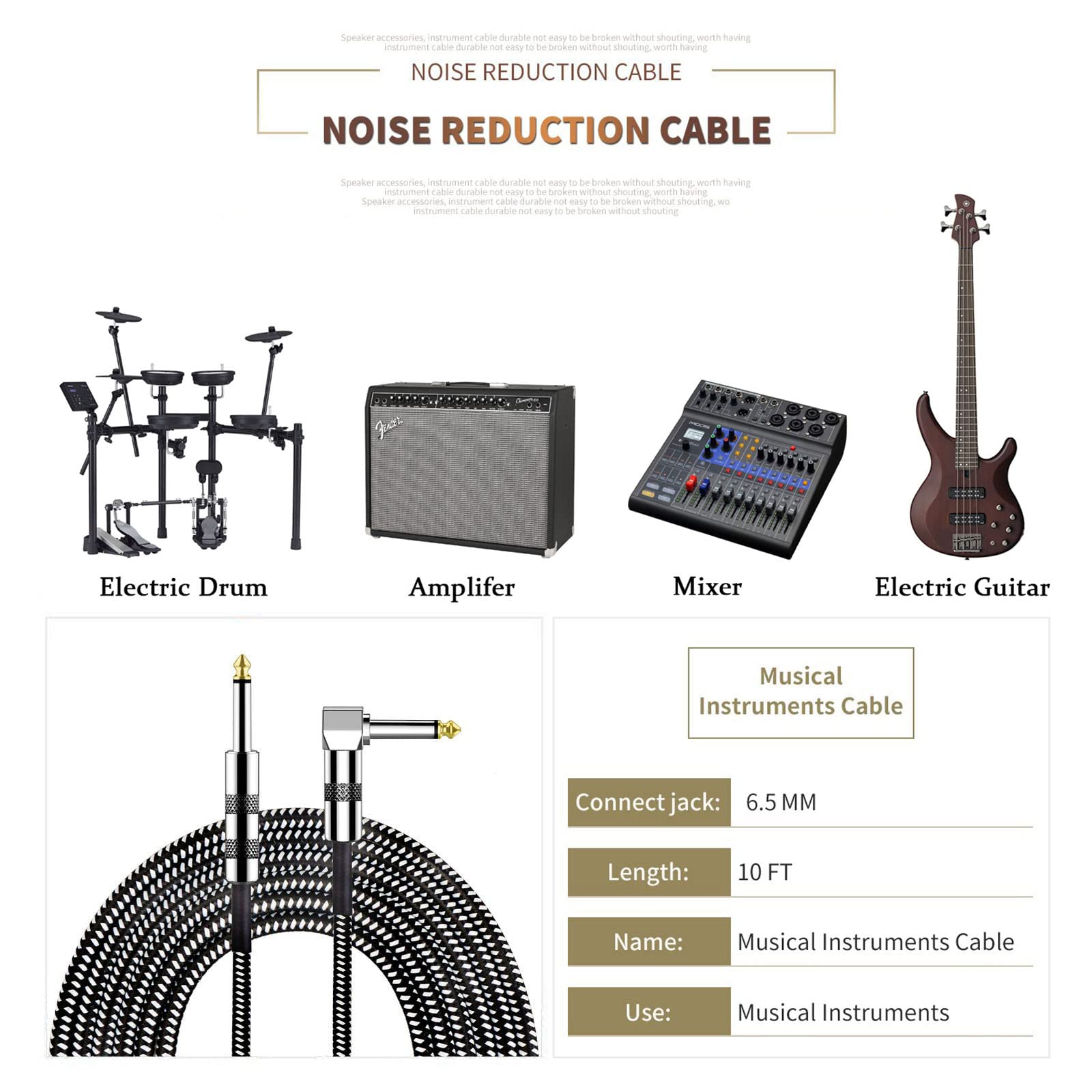 Sunyin Bass Amp Combo Portable 10W Bass Amplifier With 10Ft Guitar Cable Ma-10B Dual Channel Mini Bass Amplifier Practice Bass I