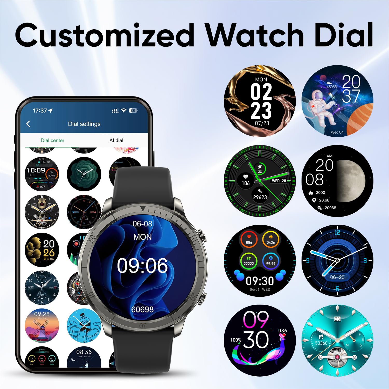 Benio Smart Watch, Health Fitness Tracker Watch For Men Women Ip68 Waterproof, Multi-Sport Mode Activity Tracker, Heart Rate/Spo