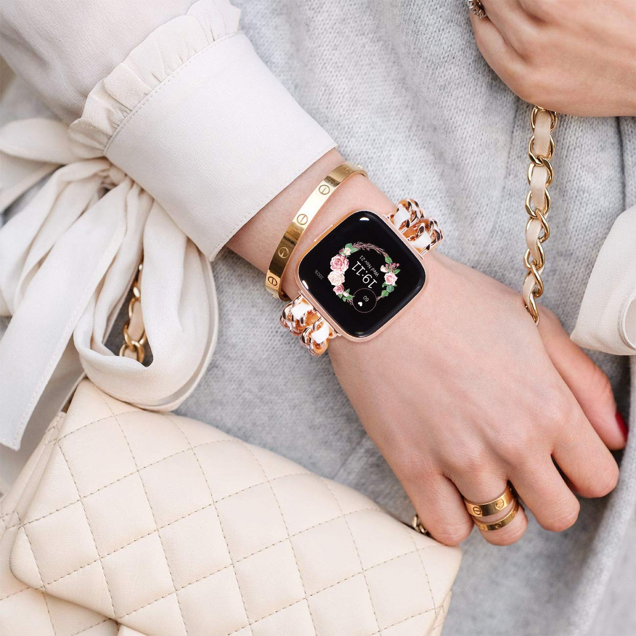 Newways Compatible For Fitbit Versa 2 Bands For Women, Dressy Bracelet Compatible For Fitbit Versa/Fitbit Versa 2/ Fitbit Versa