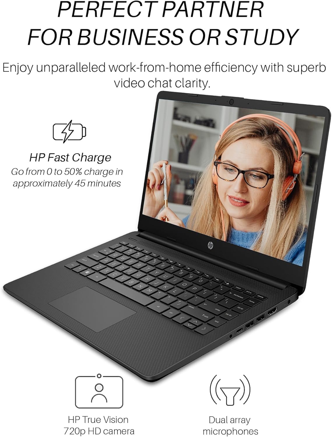 Hp 14 Inch Laptops, Intel Celeron N4120, 16Gb Ram, 384Gb Storage(128Gb Emmc+256Gb Micro Sd), With 1-Year Office 365 & Windows 11