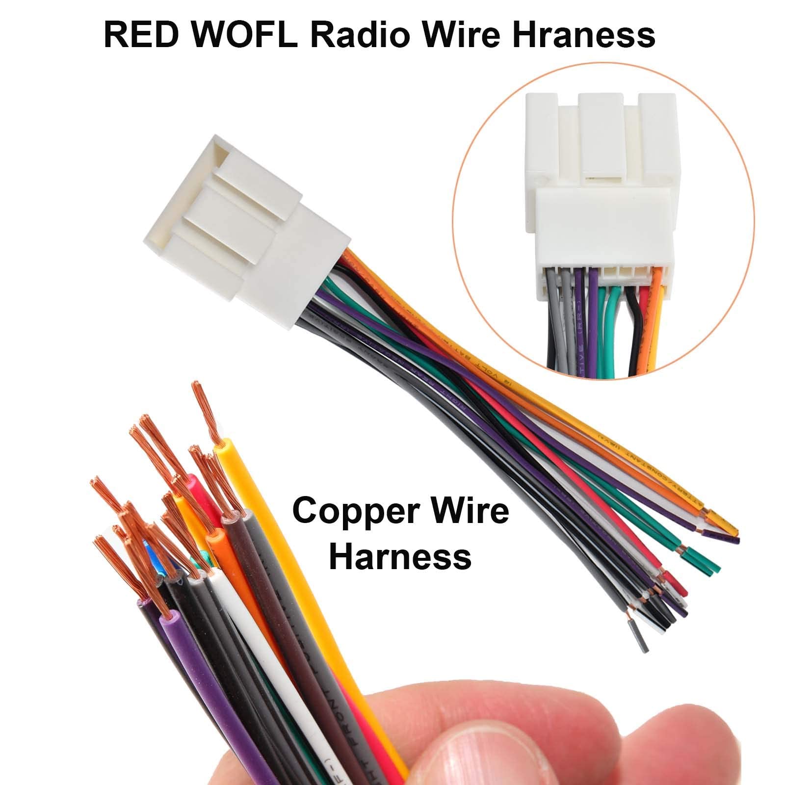 Red Wolf Car Radio Wiring Harness Connector For Ford 1999 2006 F150/F250 Ranger Explorer Escape, 1998 2005 Lincoln Mercury Stereo Wire Cable Plug Install Aftermarket Cd Player Receiver
