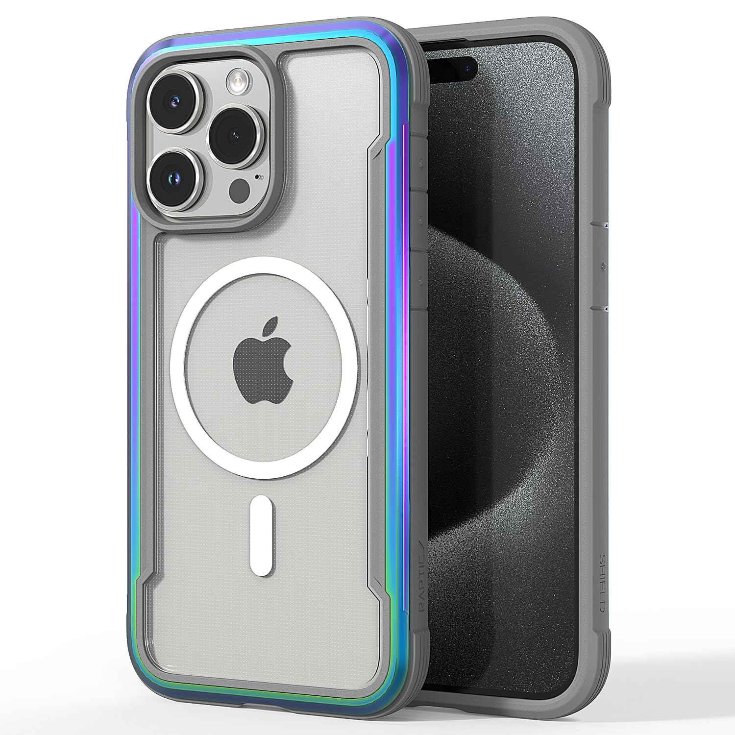 Raptic Shield Magnetic For Iphone 15 Pro Max Case, Compatible With Magsafe, Shockproof Protective Clear Case, Military Grade 10F