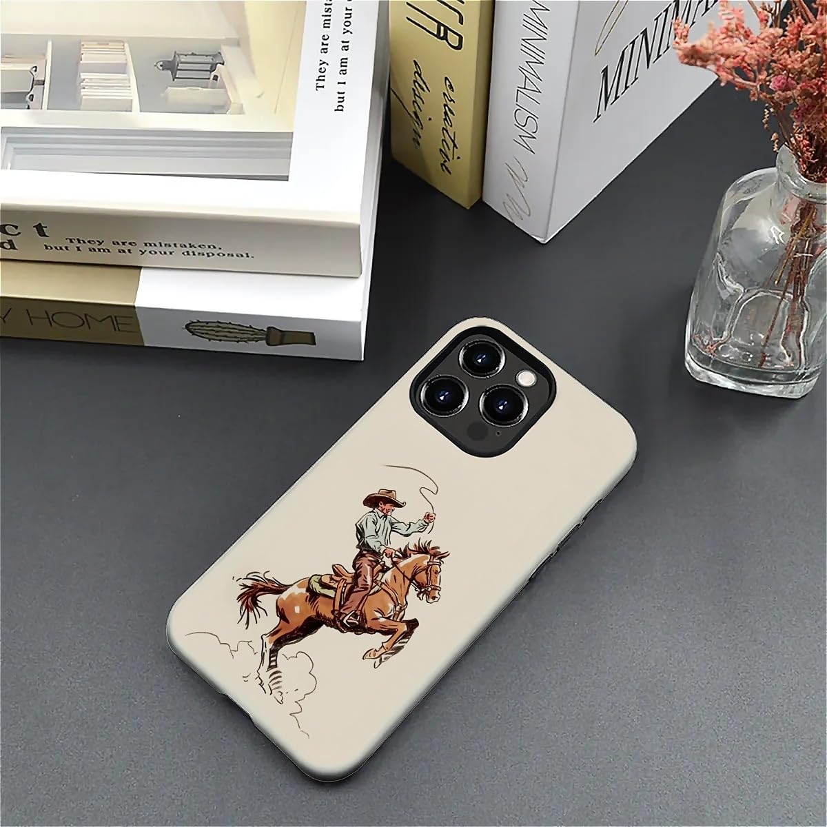 Smamz For Iphone 16 Pro Case, T2 Cowboy Horse A3 Shockproof Rugged Cover Dual Layer Soft Tpu Hard Pc Bumper Case Design For Ipho