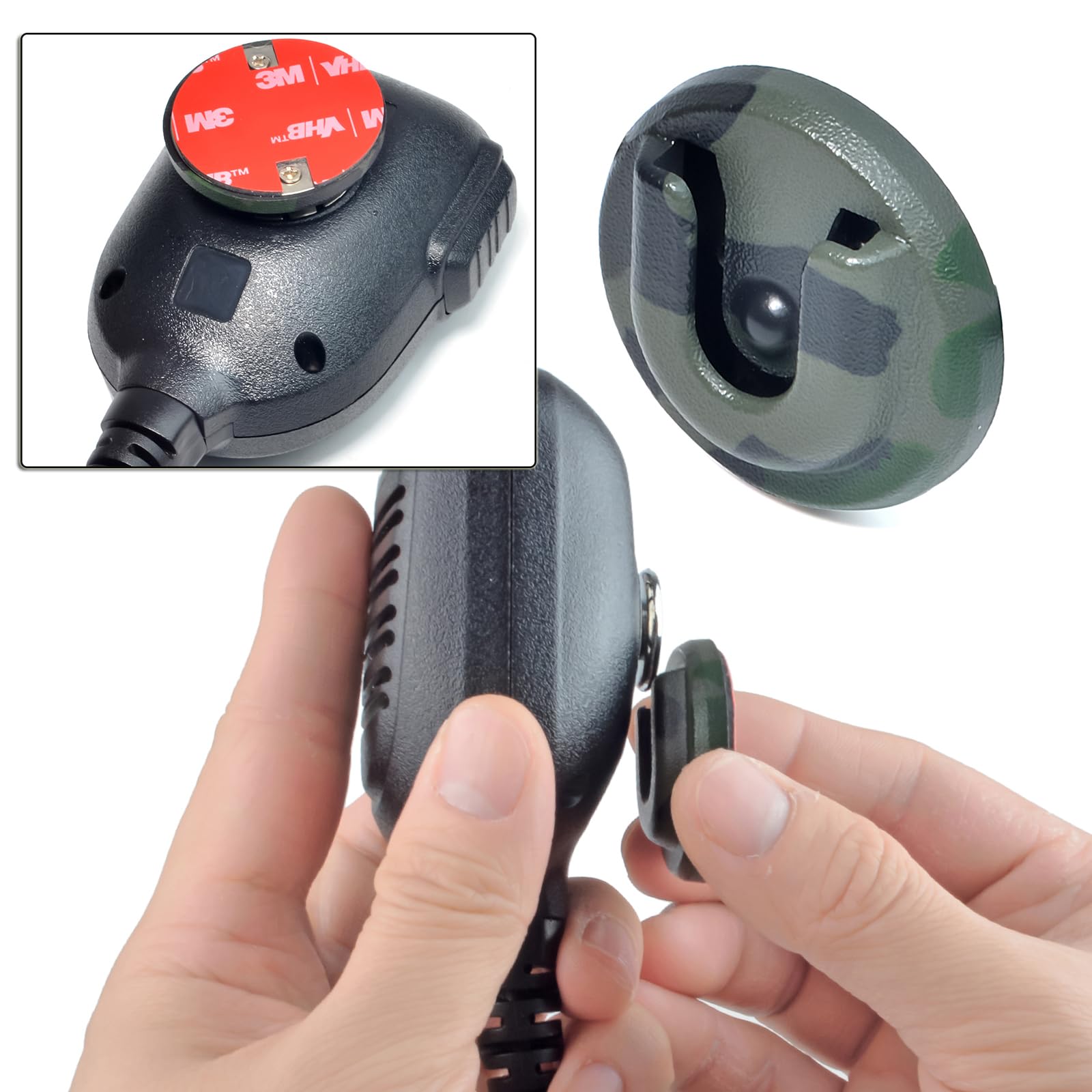 Hys Cb Mic Holder Mobile Radio Microphone Hang Up Clip With Adhesive For Yaesu Icom Vexter Motorola Kenwood Speaker Mics With Round Knob (Green)