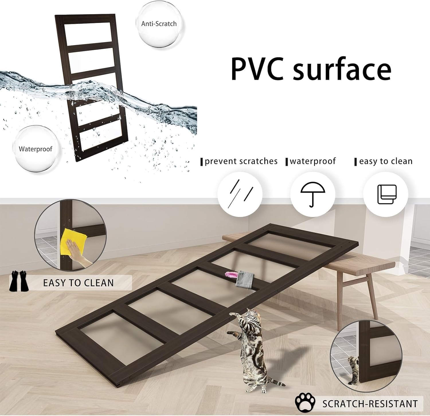 Barnsmith 36In X 96In Glass Barn Door And 6.6Ft Sliding Door Hardware Included, 5 Panel Frosted Glass Sliding Barn Door, Solid W