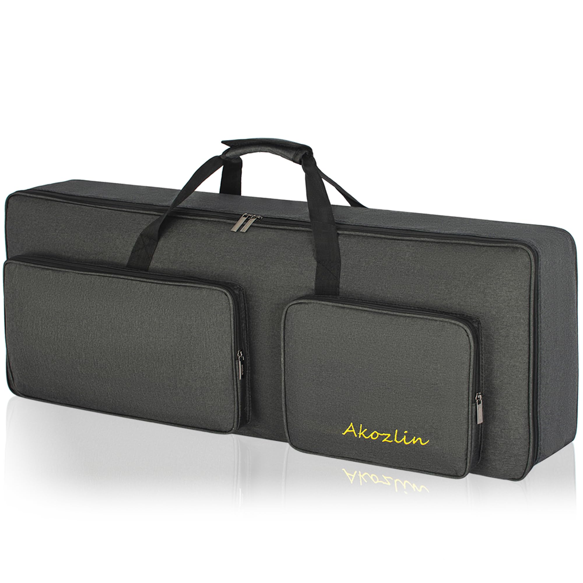 AKOZLIN 54-Key Padded Keyboard Gig Bag Portable Electric Piano Keyboard Case Foldable Bag For 54 Key Keyboard L37 x W5.3 x H14.5
