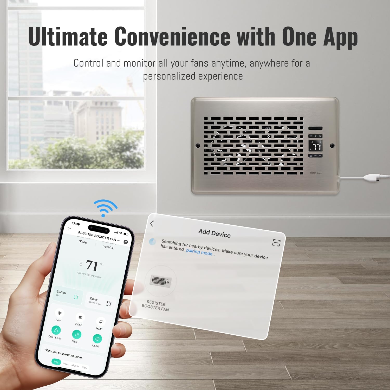 Sanycasa Register Booster Fan For 6 '' X 10 '' Register Holes, Quiet Vent Fan Booster With Intelligent Thermostat, Improves Heat