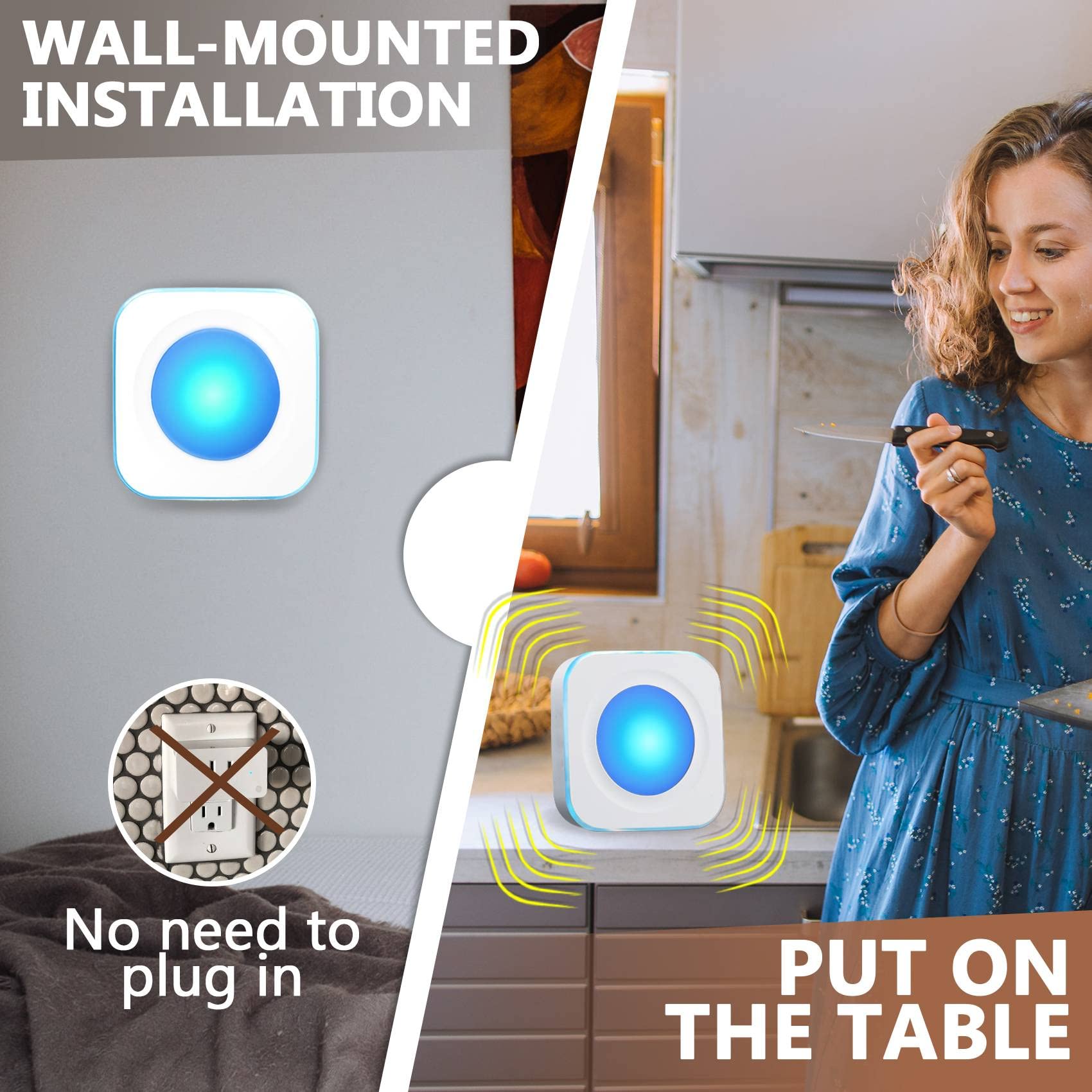 Wireless Doorbells For Home Battery Operated Doorbell At 1200 Feet With Flashing Light 36 Melodies 4 Volume Levels (2 Portable R