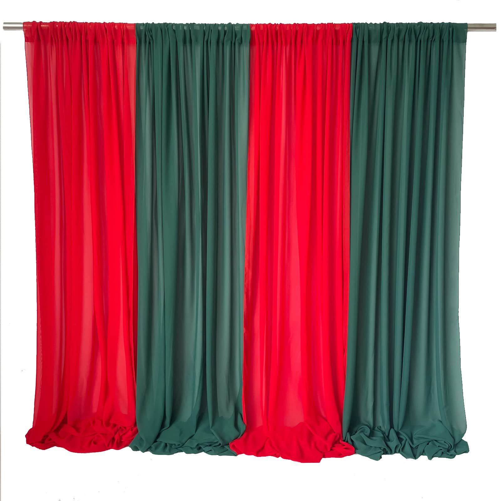 Ehldekol Sheer Chiffon Backdrop Curtains 10Ft X 10Ft,Chiffon Fabric Drapes For Wedding, Long Sheer Curtain For Living Room, Arch