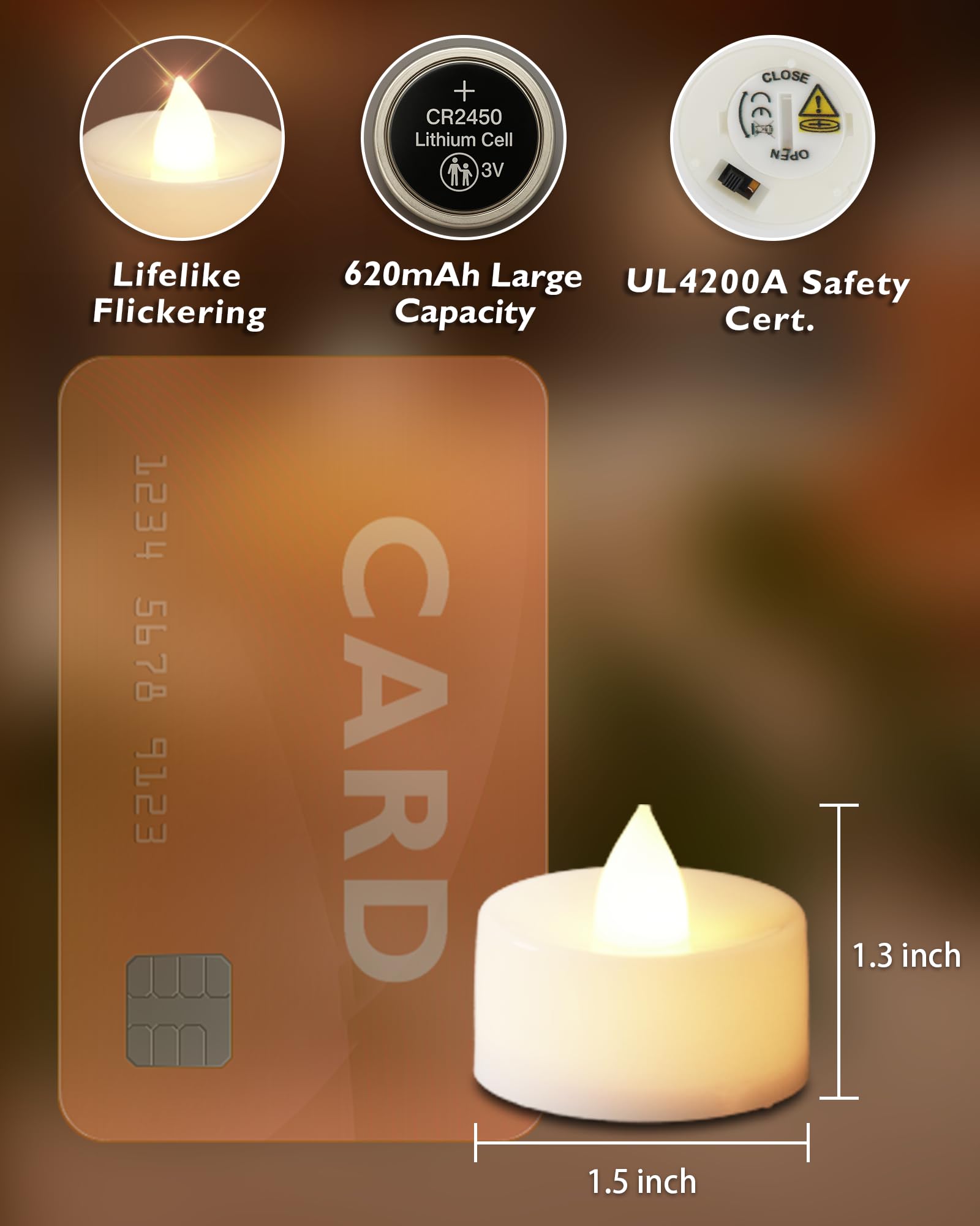 Homemory 24Pcs Flameless Led Tea Lights With Remote & Timer, 400+Hours Realistic Flickering Battery Candles For Seasonal, Tablet