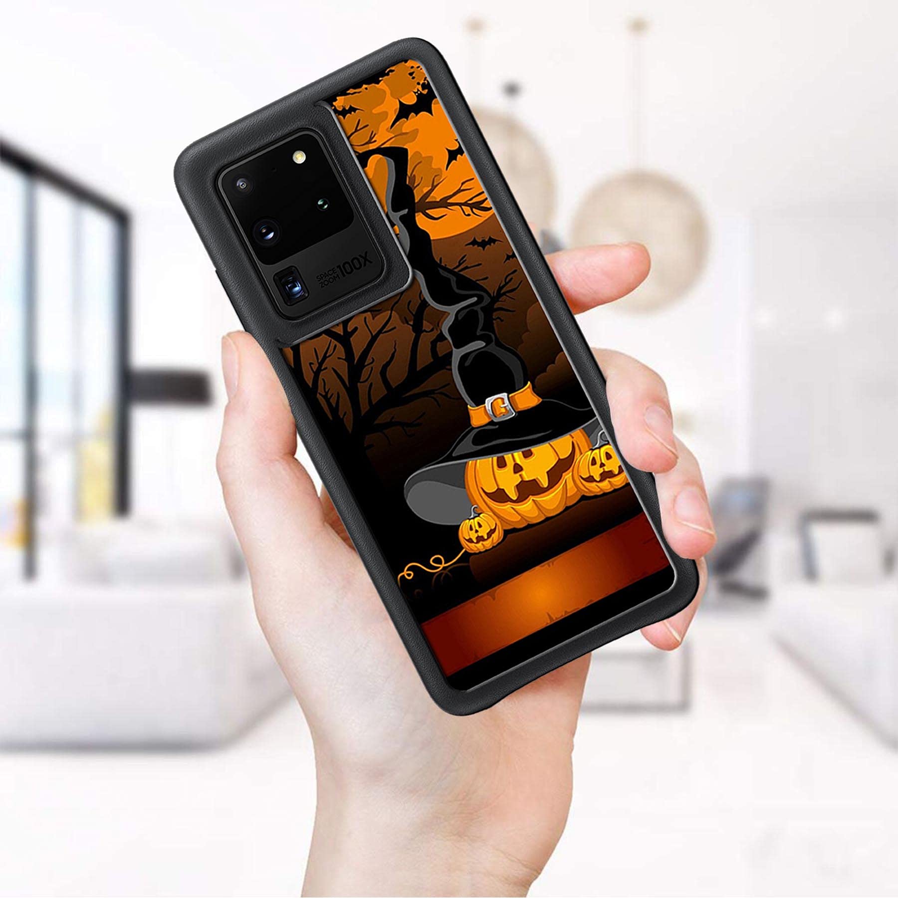 Vuttoo For Samsung Galaxy S20 Ultra 5G Case   Halloween Pumpkins Witch Hat Pattern Phone Case   Tpu Shock Absorption Protection