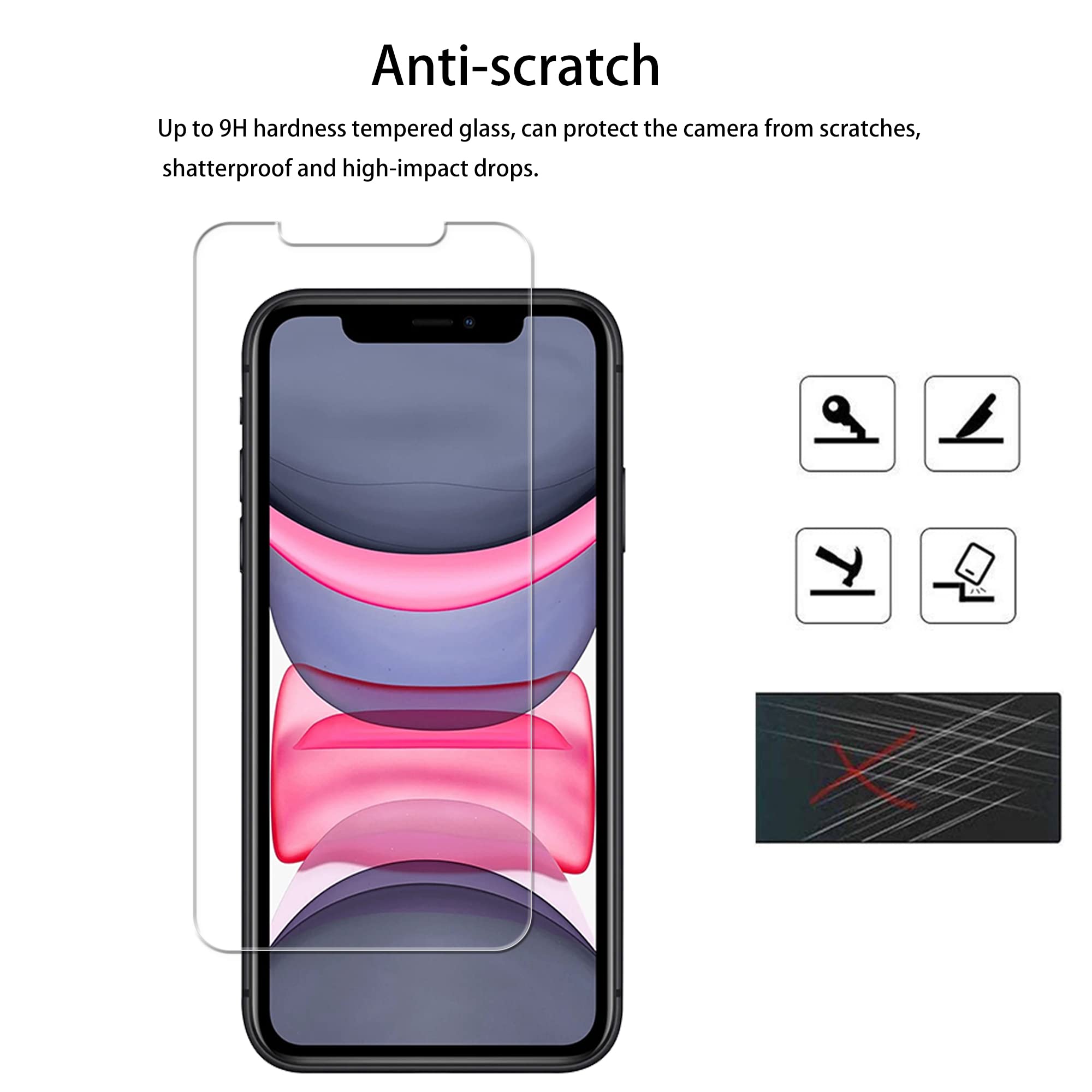 Hkkais Easy Alignment Frame Designed For Iphone 11 Tempered Glass Screen Protector 2 Pack Camera Lens Protector Film 2 Pack