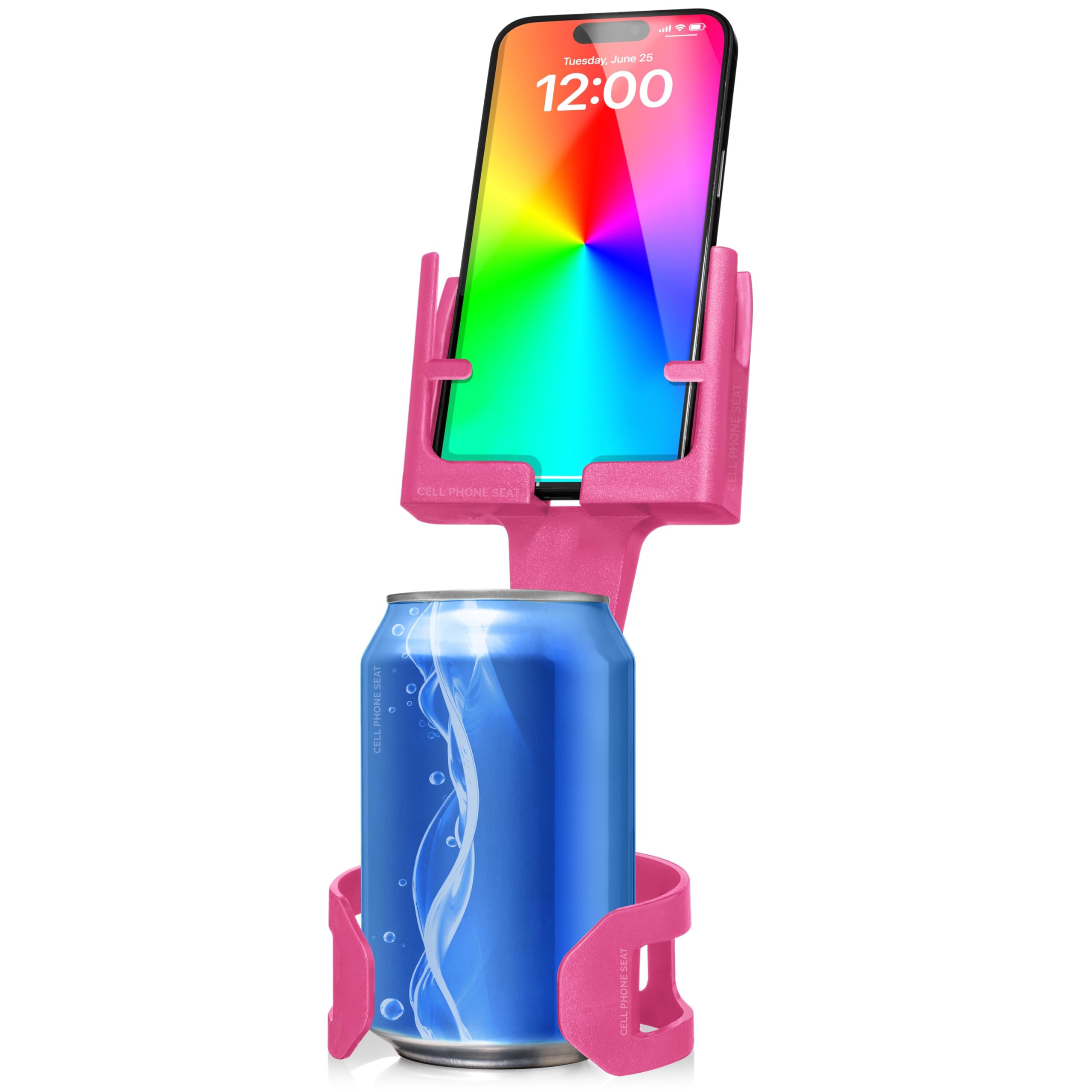 Pink Cup Holder Phone Mount For Car - Cupholder Phone Holder Fits Iphone, Android, Large Phones - Made In Usa - Universal Fit - 