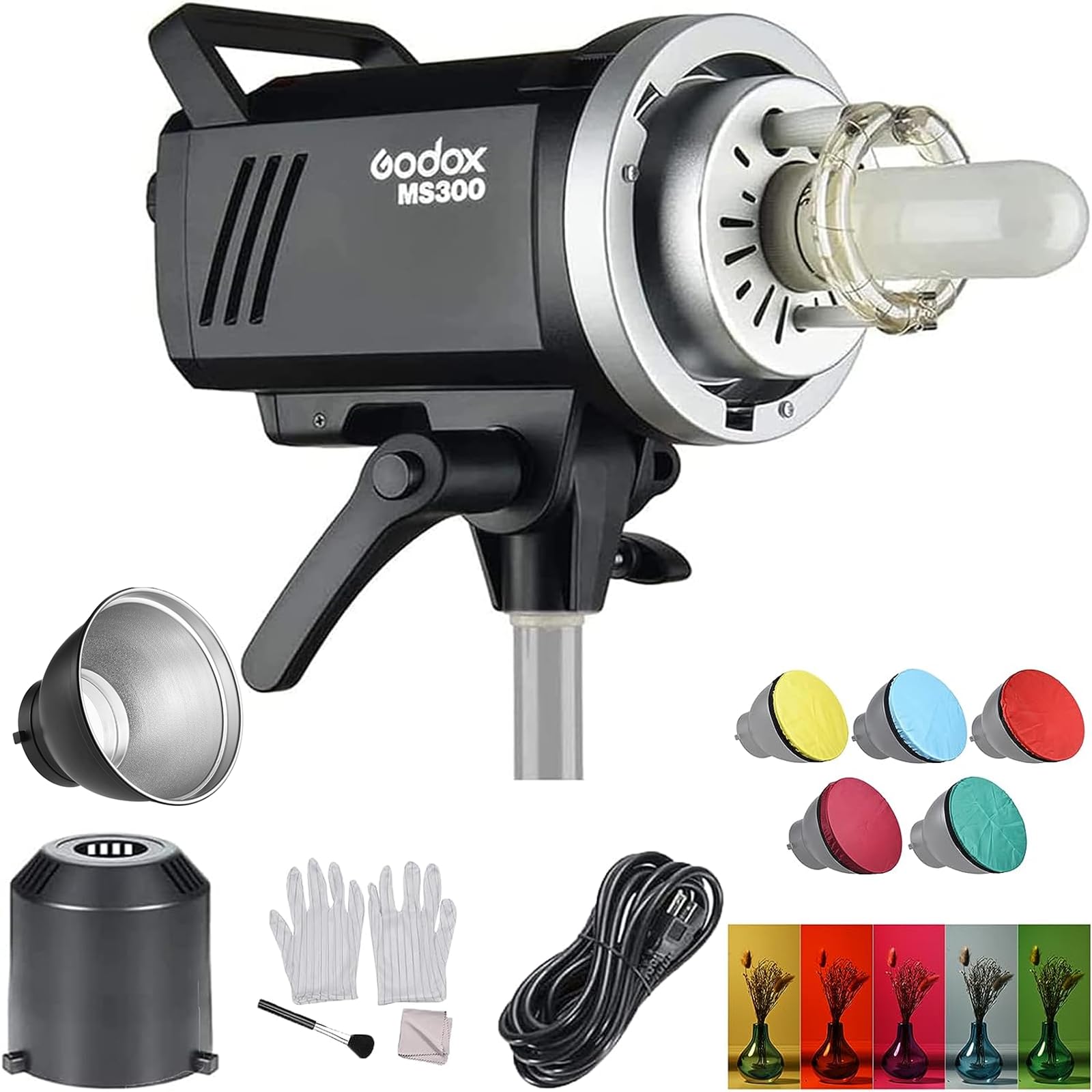 Godox Ms300 Studio Flash Strobe Light Monolight 300Ws Max. Power Built In Godox 2.4G Wireless X System Gn58 5600K With 150W Mode