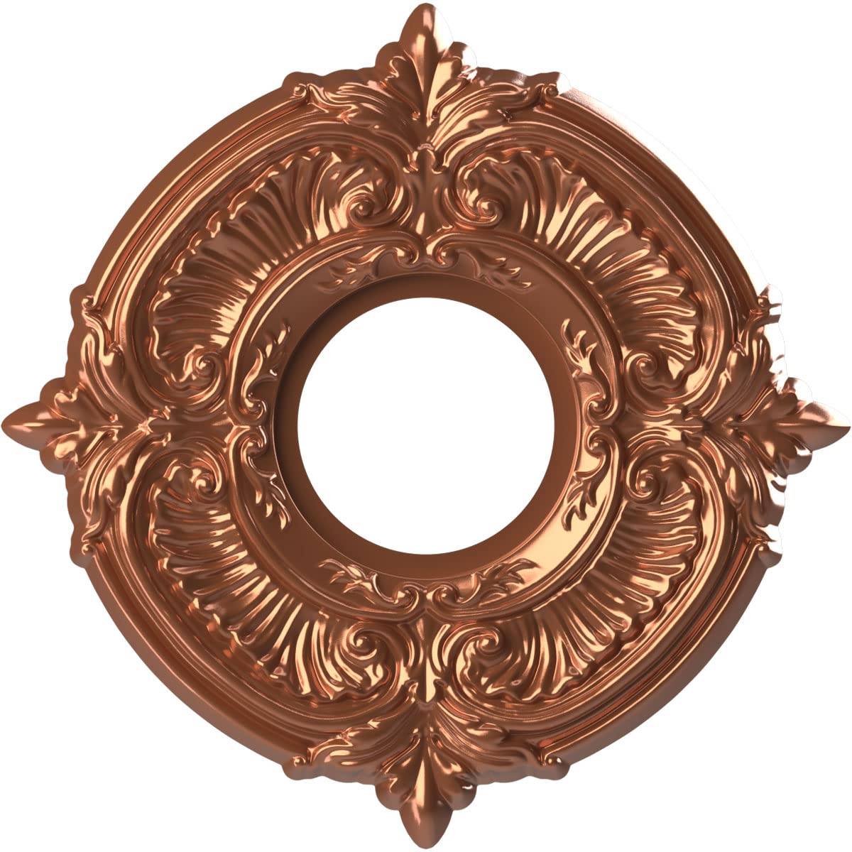 Ekena Millwork CMP10ATBCO Attica Thermoformed PVC Ceiling Medallion (Fits Canopies up to 4 1/8), 10OD x 3 1/2ID x 3/4P, Bright C
