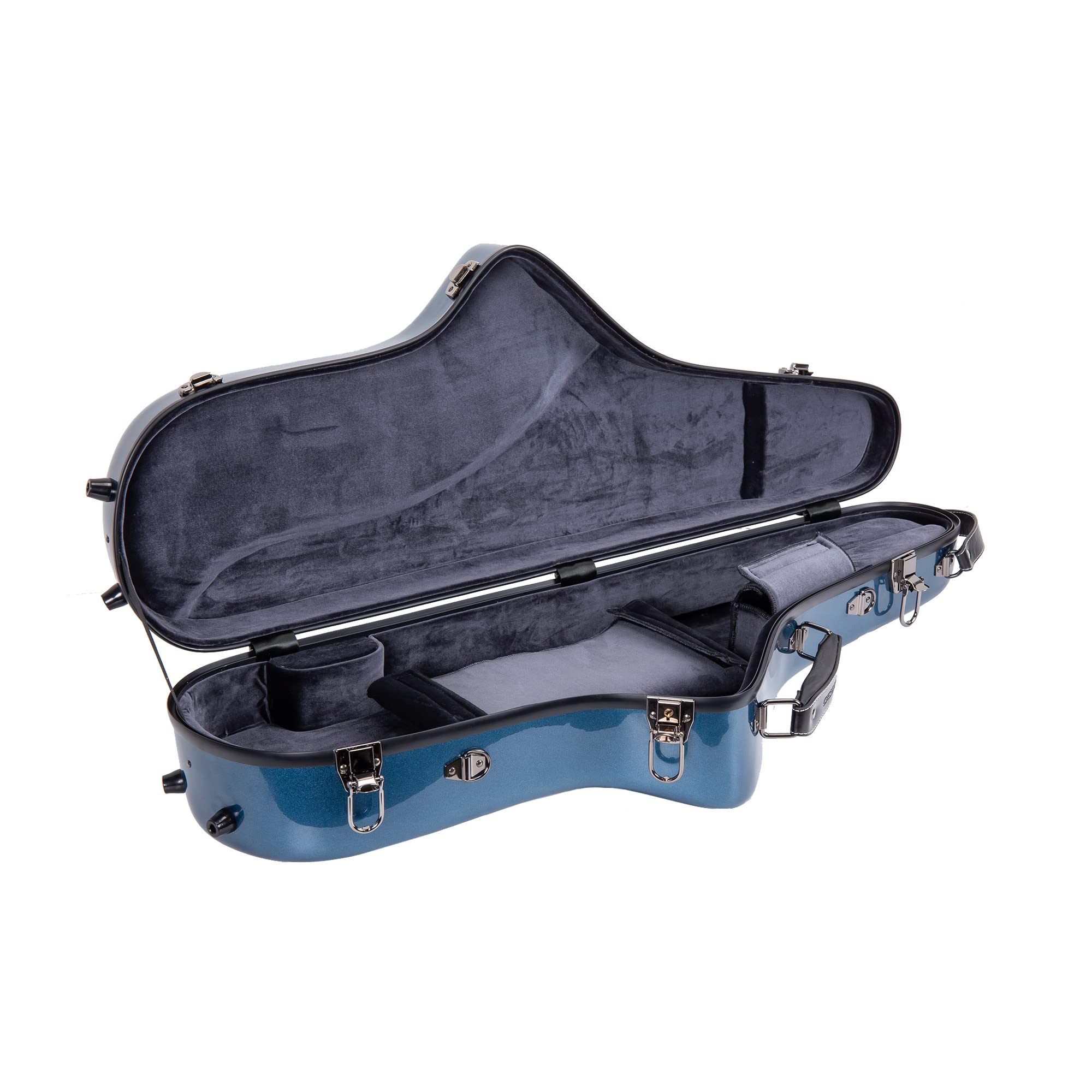 Crossrock Pro Grade Tenor Saxophone Case | Sapphire Blue, Tsa Lock, Stylish & Elite Protection, Detachable Straps, Accessory Poc