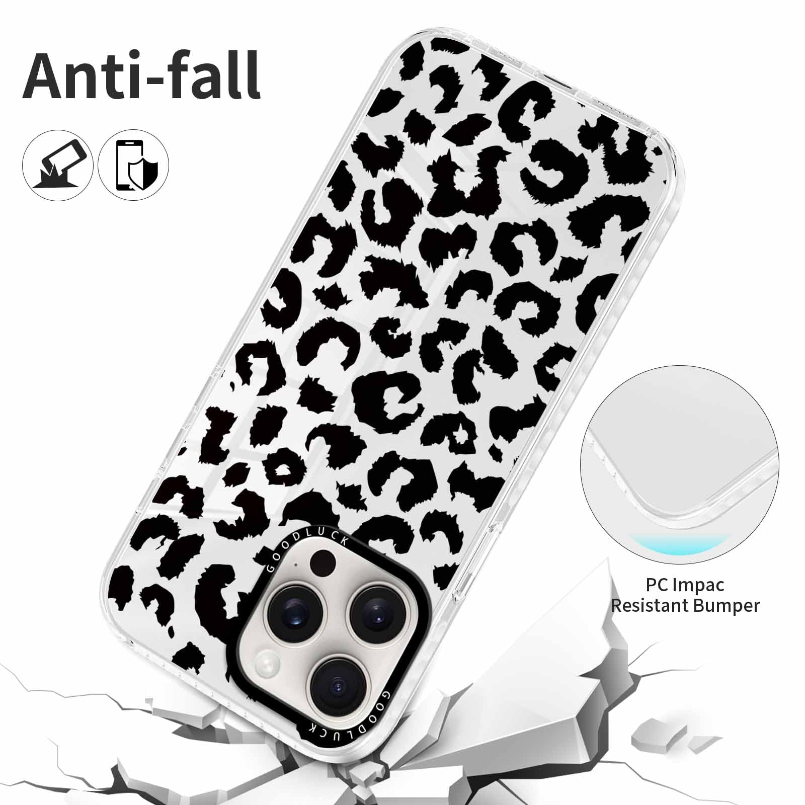 Rumdey 2 Pack Cute Clear Leopard Cases For Iphone 16 Pro Max 6.9'' Phone Case, Cheetah Print Design Cases Soft Silicone Slim Tpu