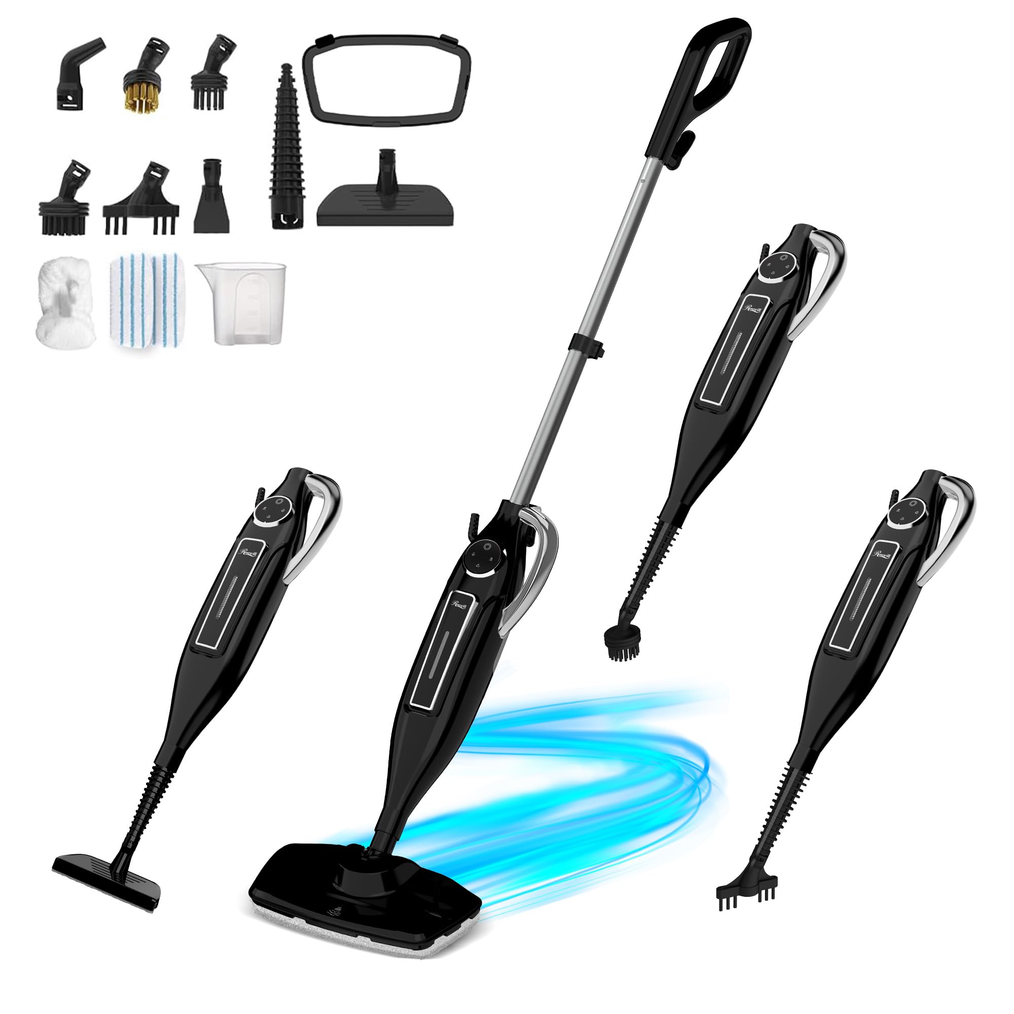 Rosewill 11-in-1 Steam Mop, 260F Handheld Steam Cleaner, 1200W Detachable Steam Mops for Floor Cleaning, Removable Tank, Multi-P
