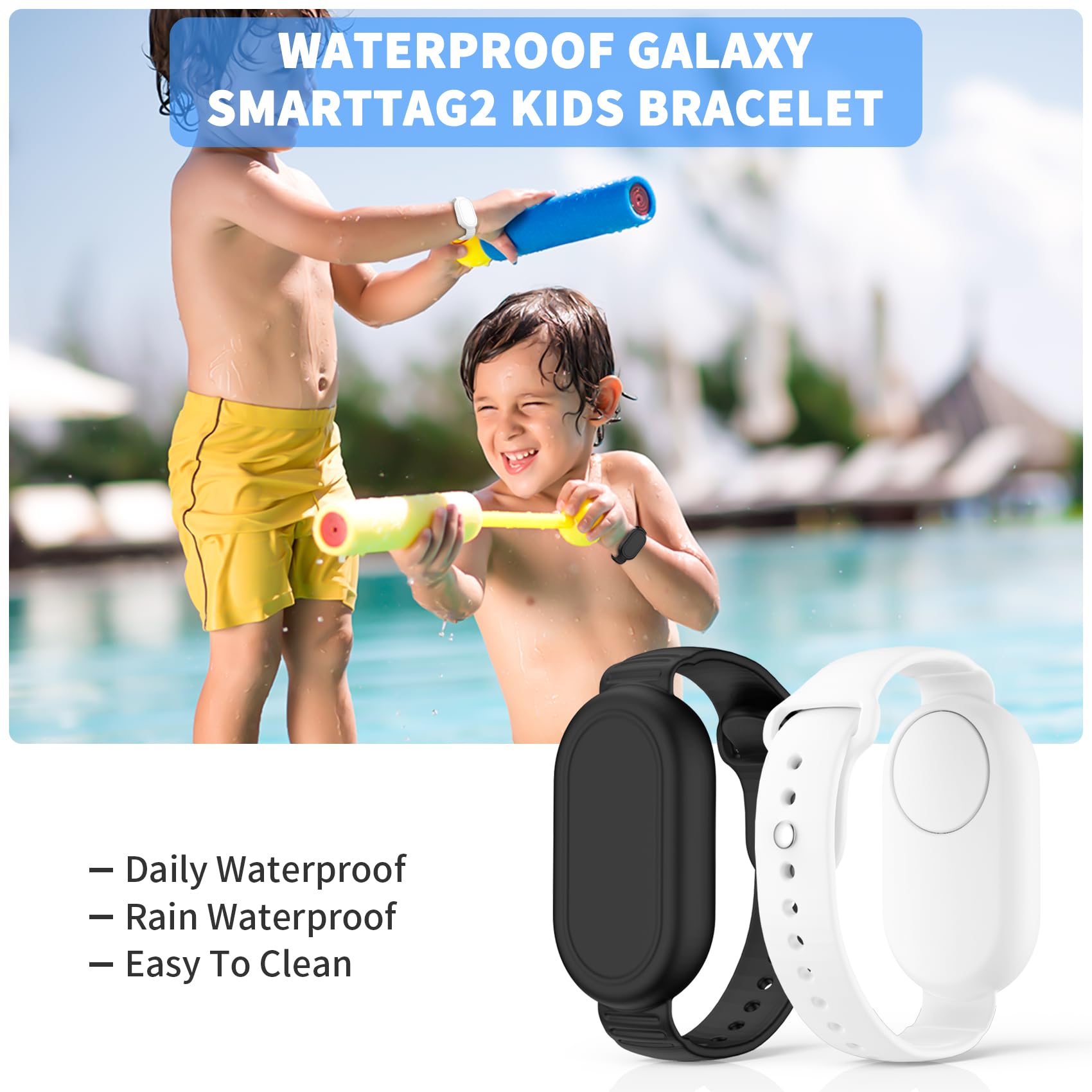 Fgerwz?2 Pack? For Samsung Galaxy Smart Tag 2 Bracelet, Soft Silicone Case Smarttag 2 Holder Hidden Wristband Waterproof Full Co