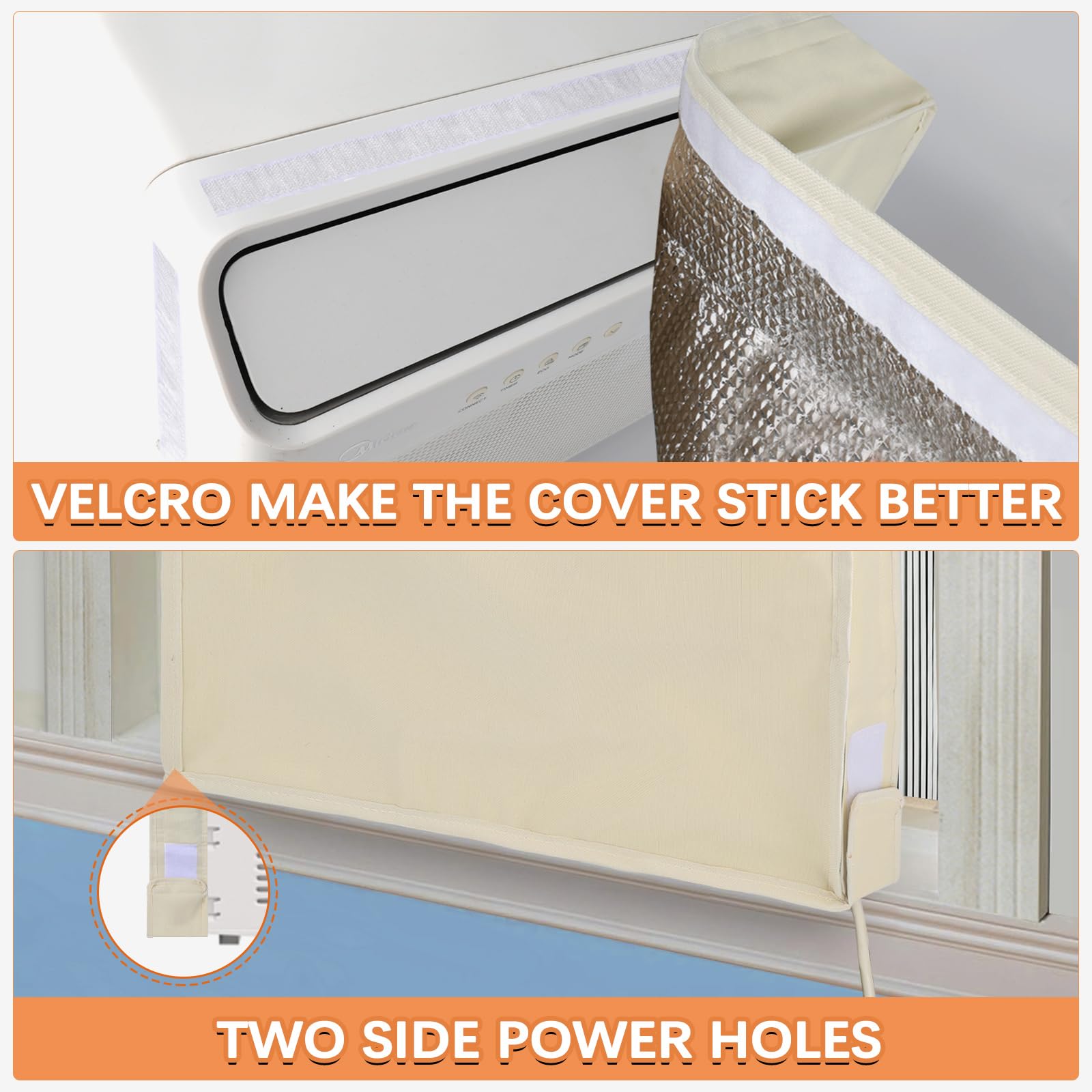 21Lx15Hx3.5D Indoor Air Conditioner Cover For Window Units, 3 Layers Insulation Ac Cover For Inside Wall Unit With Aluminum Foil