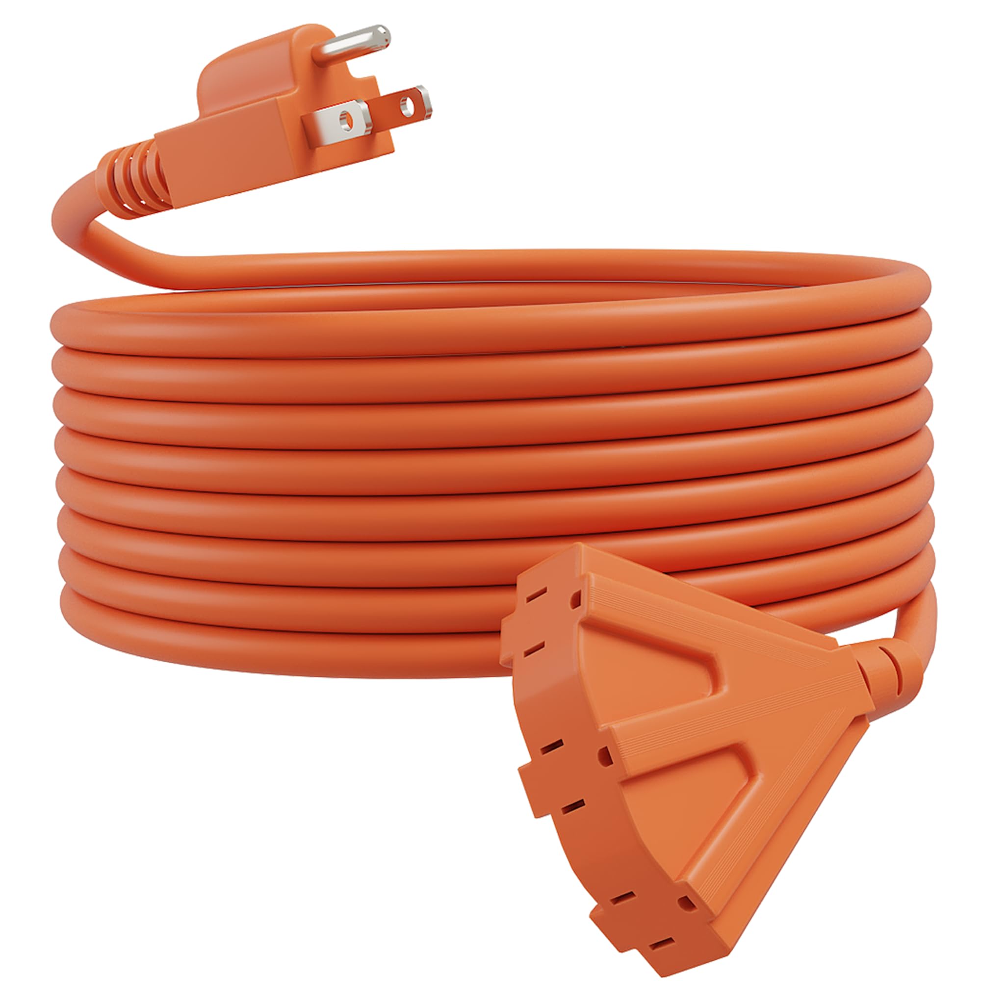 Uboory 50Ft Outdoor Extension Cord, 16/3 Sjtw Tri Tap Power Cable, Weatherproof, Heavy Duty Extension Cord For Holiday Decoratio