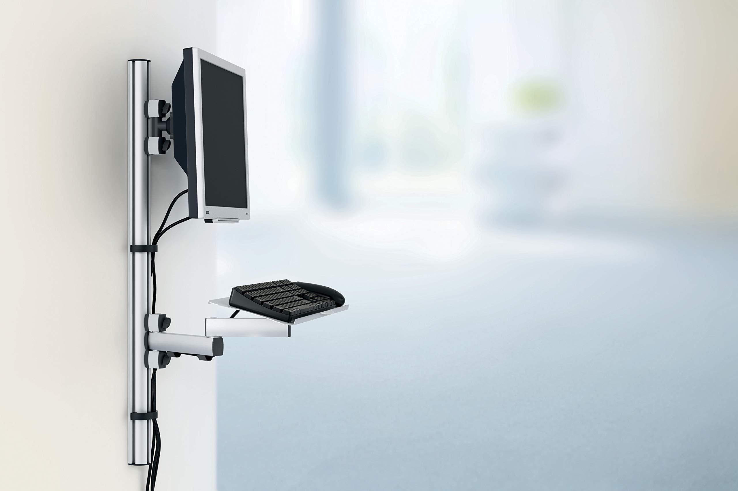 Novus Wall Station, For Monitor And Keyboard, Wall Mount Design Saves Space, Adjustable For Ergonomic Comfort, Ideal For Busy Wo
