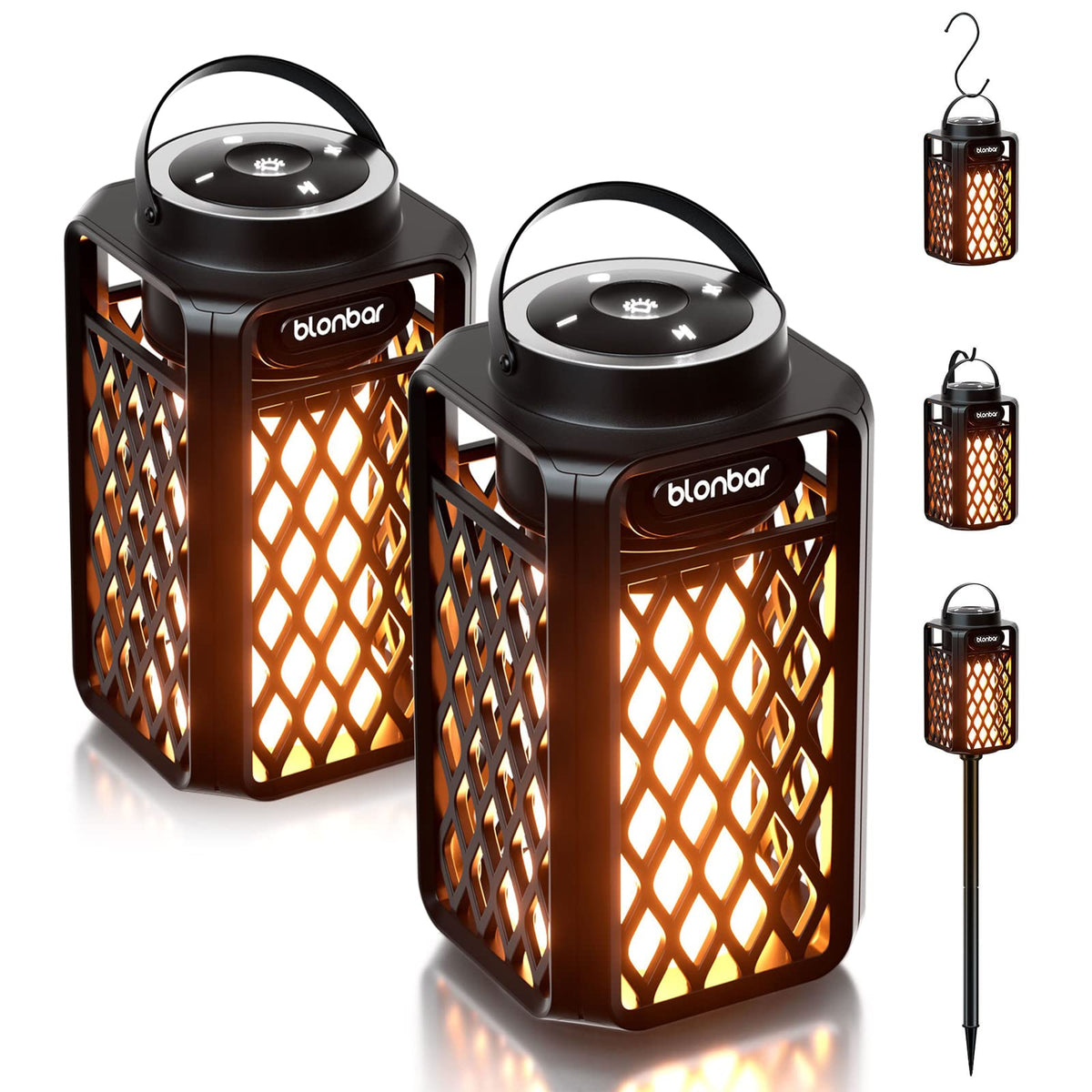 Blonbar Led Flame Speaker,Outdoor Bluetooth Speaker With Torch Atmosphere,10W Outdoor Portable Stereo Speaker,Ip65 Waterproof To