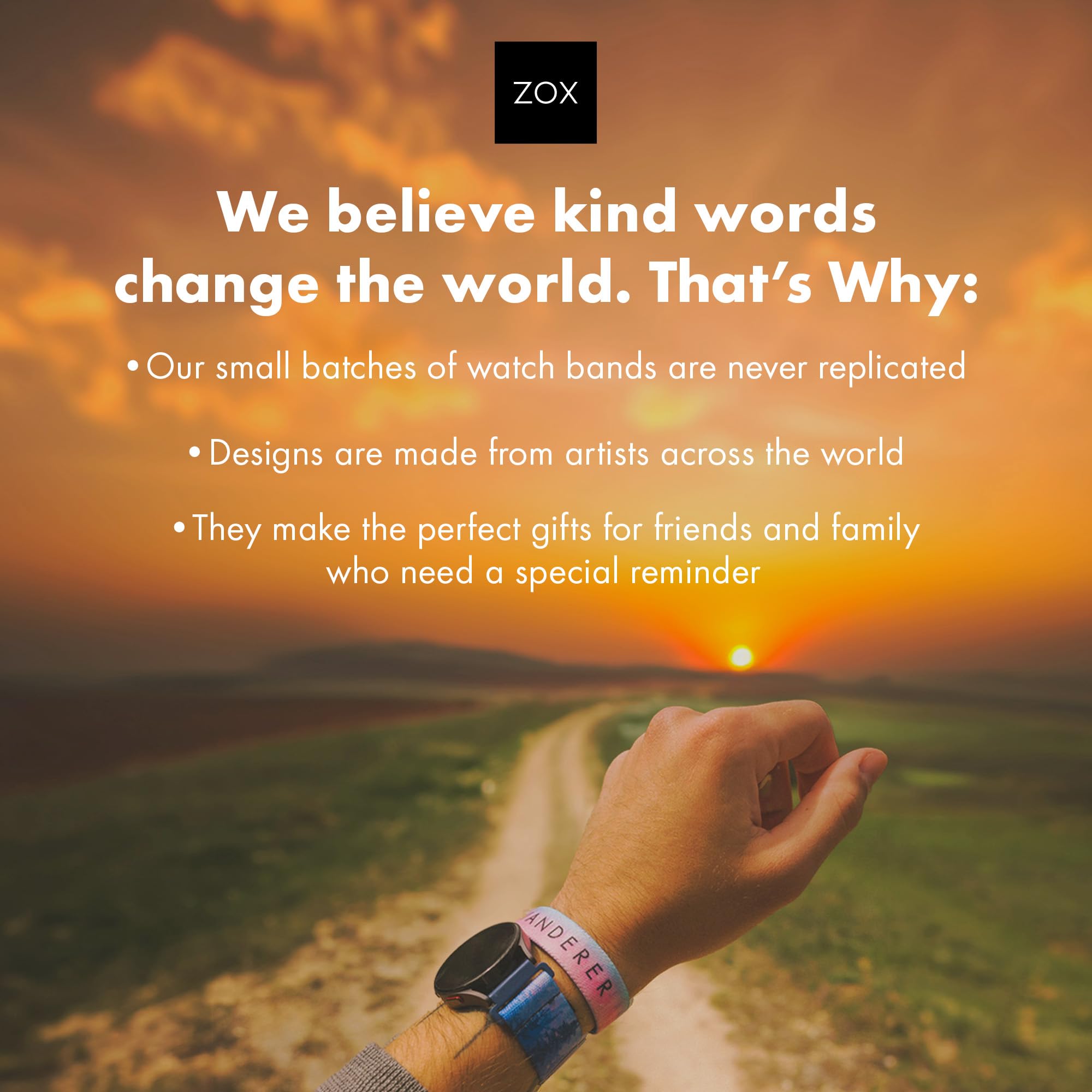 Zox Android Smart Watch Band - Not Today, Satan | Soft, Adjustable Elastic Band With Motivational Affirmations And Beautiful Art