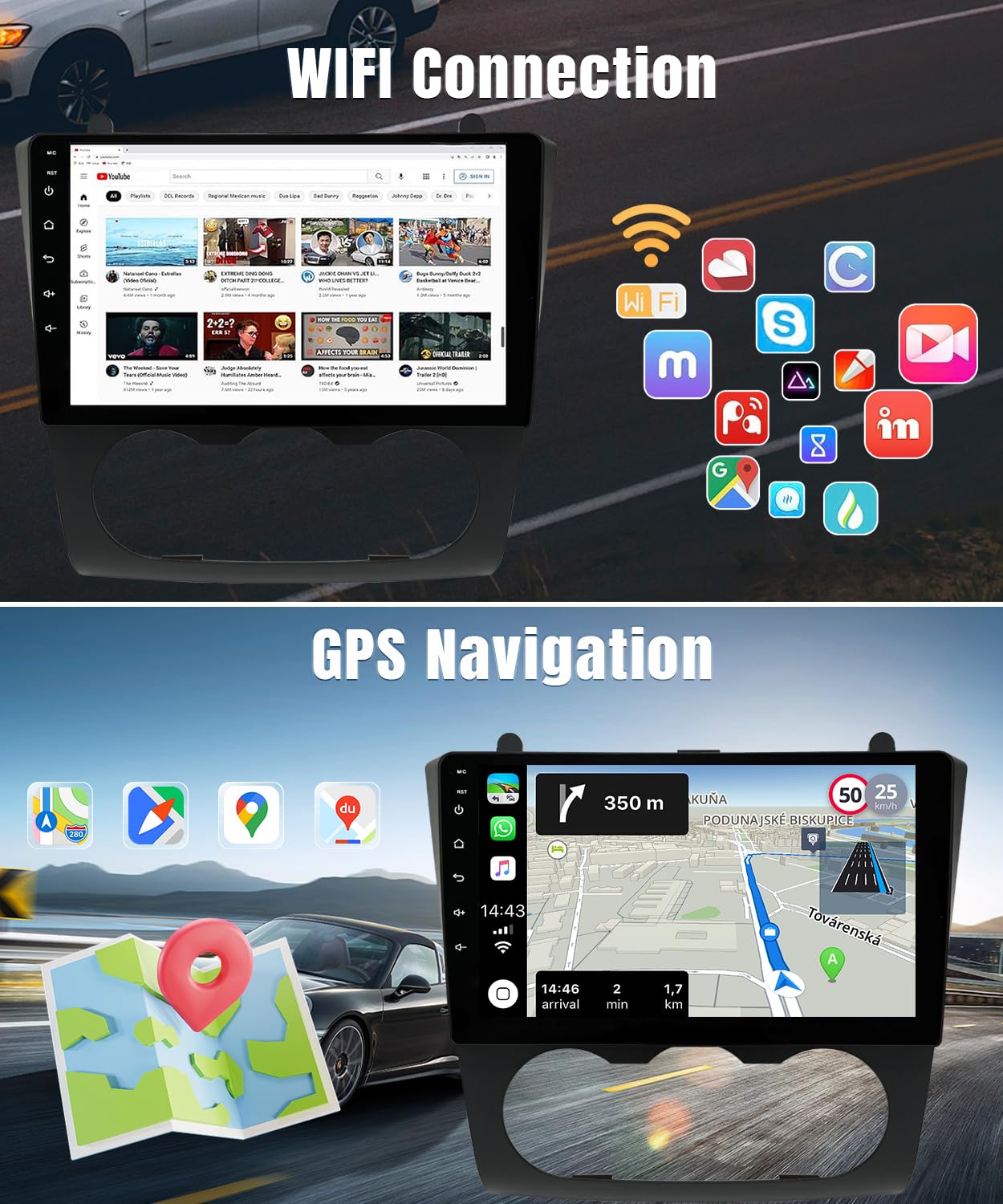 Naifay Android Car Radio For Nissan Altima 2008 2009 2010 2011 2012 Stereo With Wireless Apple Carplay & Android Auto, 9Inch Tou