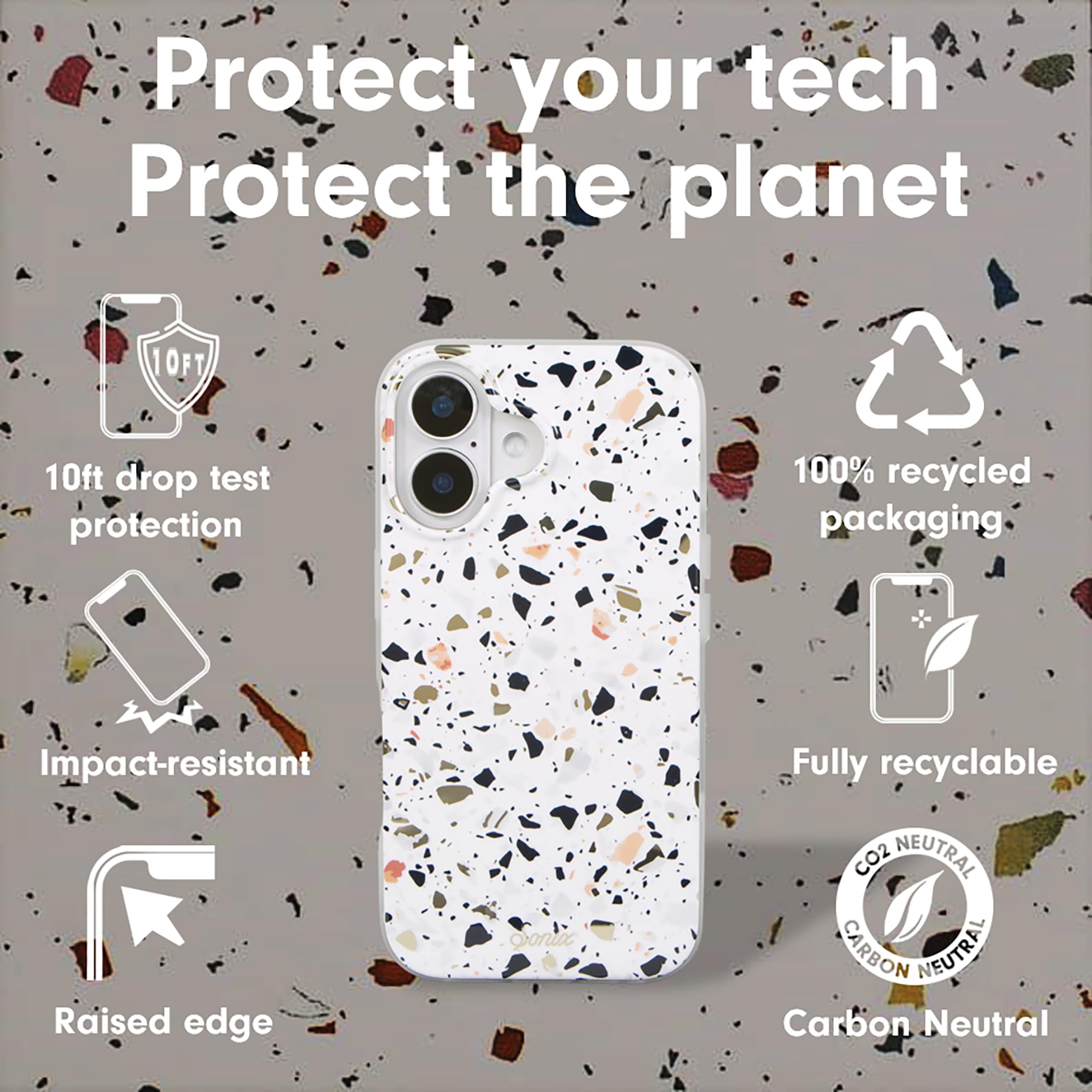 Sonix Case For Iphone 16 | Compatible With Magsafe | 10Ft Drop Tested | Terrazzo Confetti
