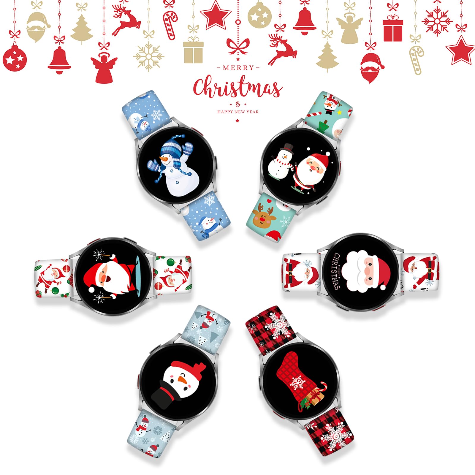 Christmas Halloween Watch Bands Compatible With Samsung Galaxy Watch 40Mm 41Mm 42Mm 44Mm 45Mm 46Mm, 20Mm Holiday Replacement Sil