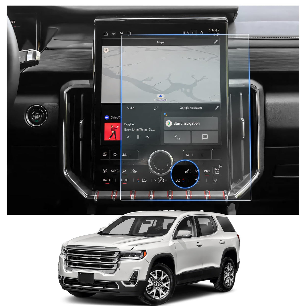 Cdefg 2Pcs For 2024 2025 Gmc Acadia 15” Screen Protector 2024 2025 Gmc Acadia Elevation At4 Denali Accessories 2024 2025 Acadia Center Screen Guard Screen Cover Anti Glare Hd Clear