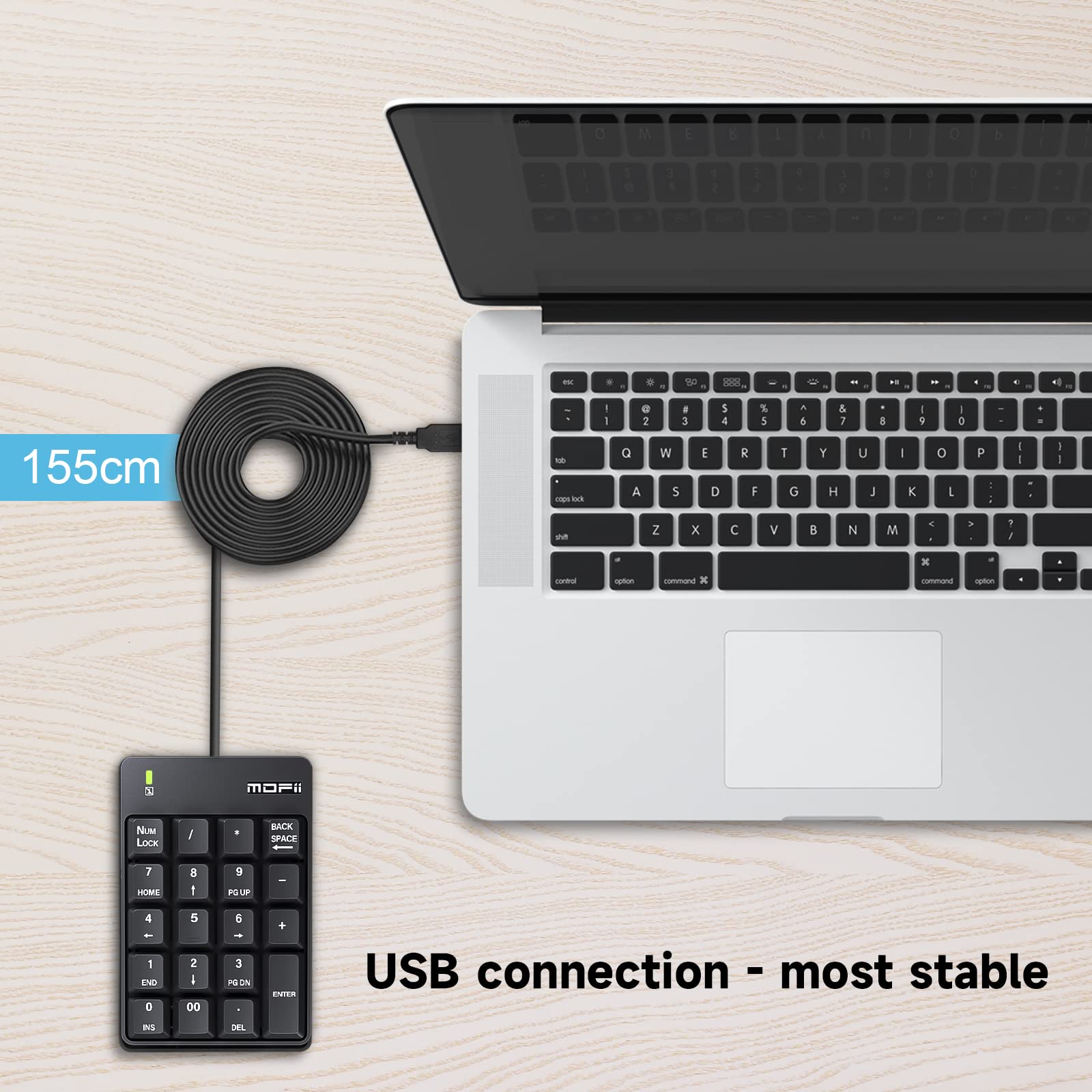 Mofii Wired Number Pad Numeric Keypad Silent 19 Keys Usb Numpad, Portable Financial Accounting Keyboard 10 Key For Laptop/Comput