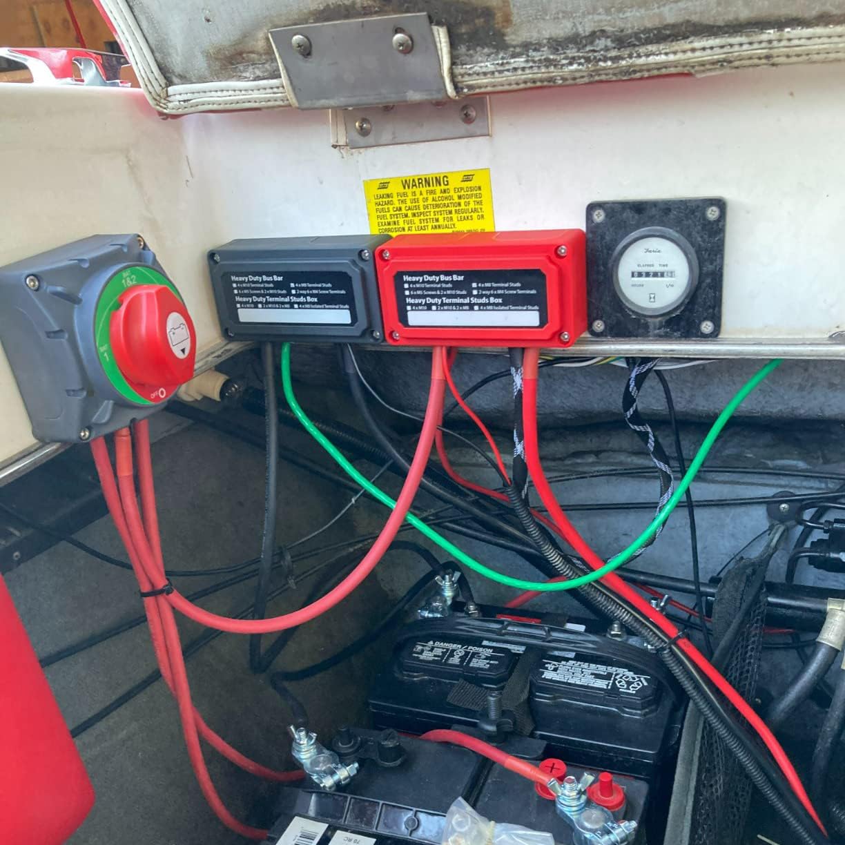 Gloaso 100A Bus Bar With 4X 1/4  Posts+ 12X 5/32  Screws Battery Terminals Distribution Block, 12V-48V Dc Power Busbar For Solar