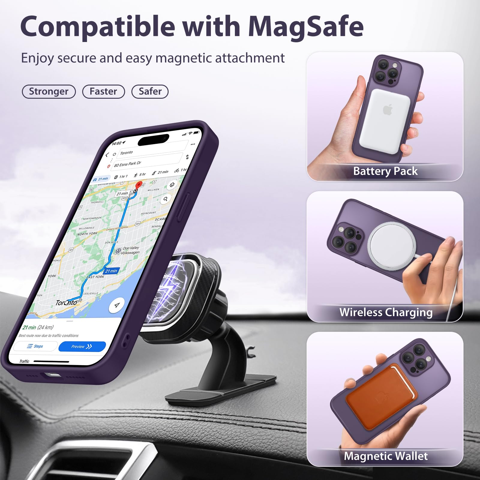 Golbinbox 360 Spin Magnetic Stand For Iphone 15 Pro Max Case, [Compatible With Magsafe], [Full Camera Protection] [16Ft Military