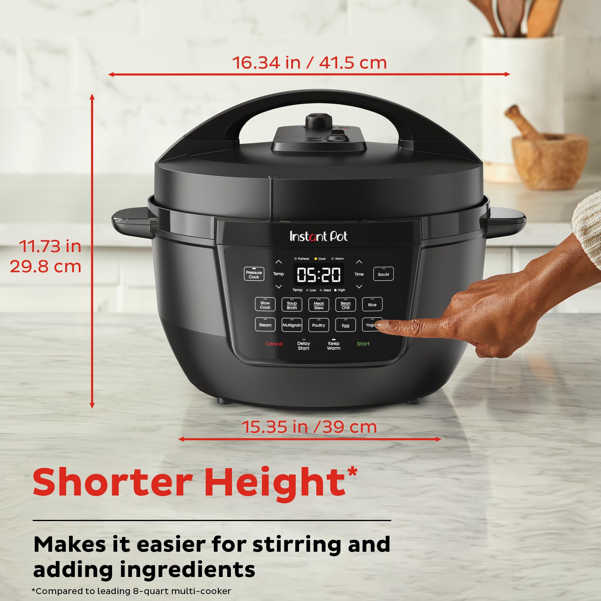 Instant Pot Rio Wide Base, 7.5 Quarts, Large Searing Base, Whisperquiet Steam Release, 7 In 1 Electric Multi Cooker, Pressure Co