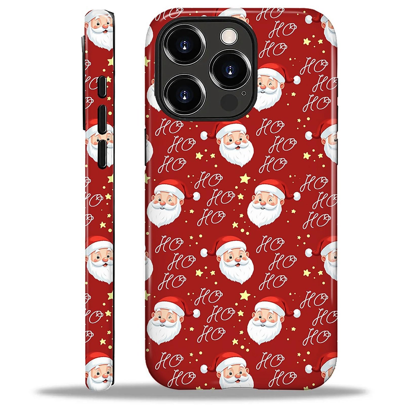 Goodsprout for iPhone 16 Pro Case,Hybrid 2-Layer Hard Shell + Silicone Protective Case -Resistant Shockproof- Christmas Santa Cl