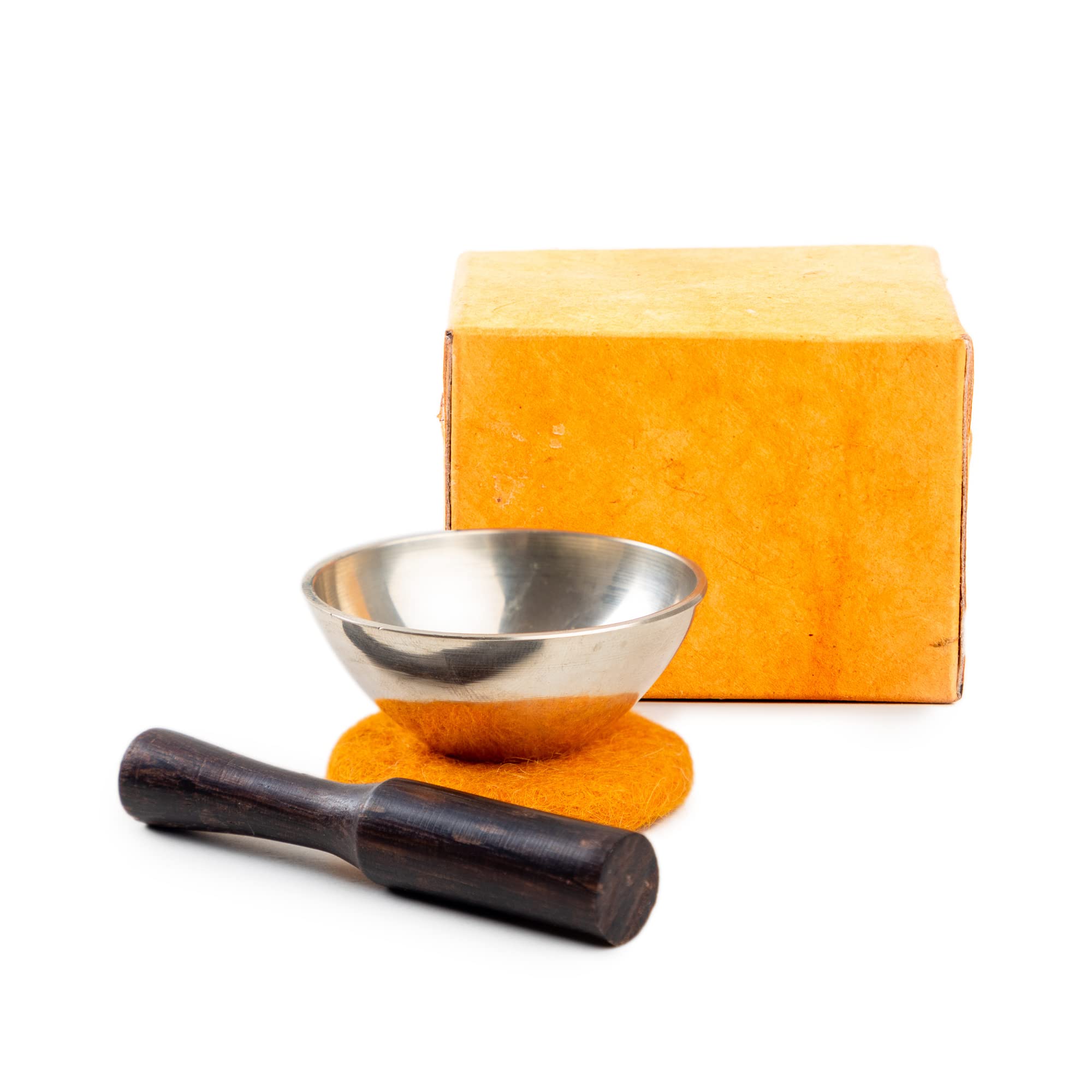 Mini Tibetan Singing Bowl Set   Cute Yoga Gift | Easy To Carry | Unique Sound Bowl Made Of Bronze, Authentic Handcrafted Small S