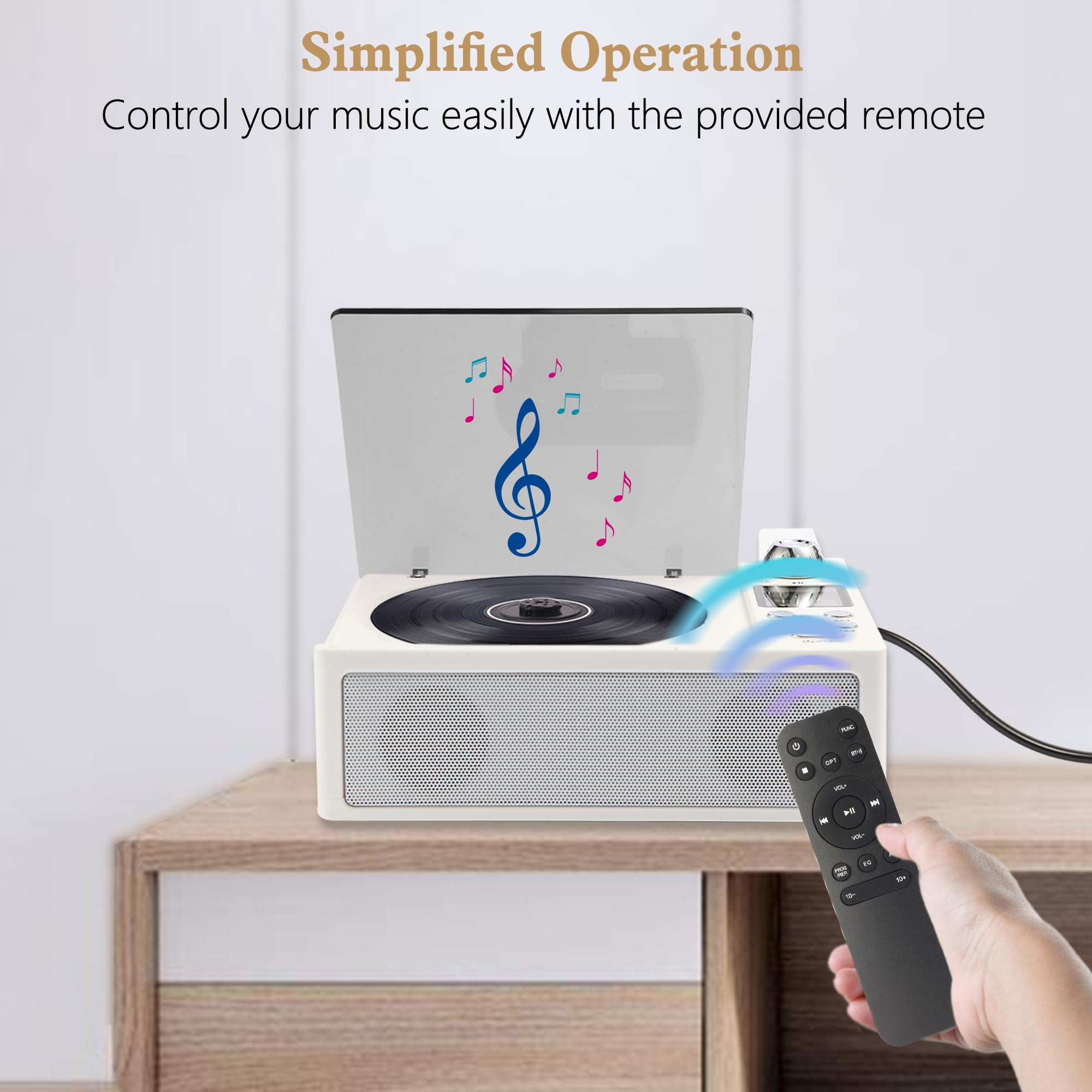 M-Amazup Cd Player Portable, Desktop Cd Players For Home With Cable And Adapter, Dual Speakers, Support Opt/Usb/Tf Card/Aux/Fm W