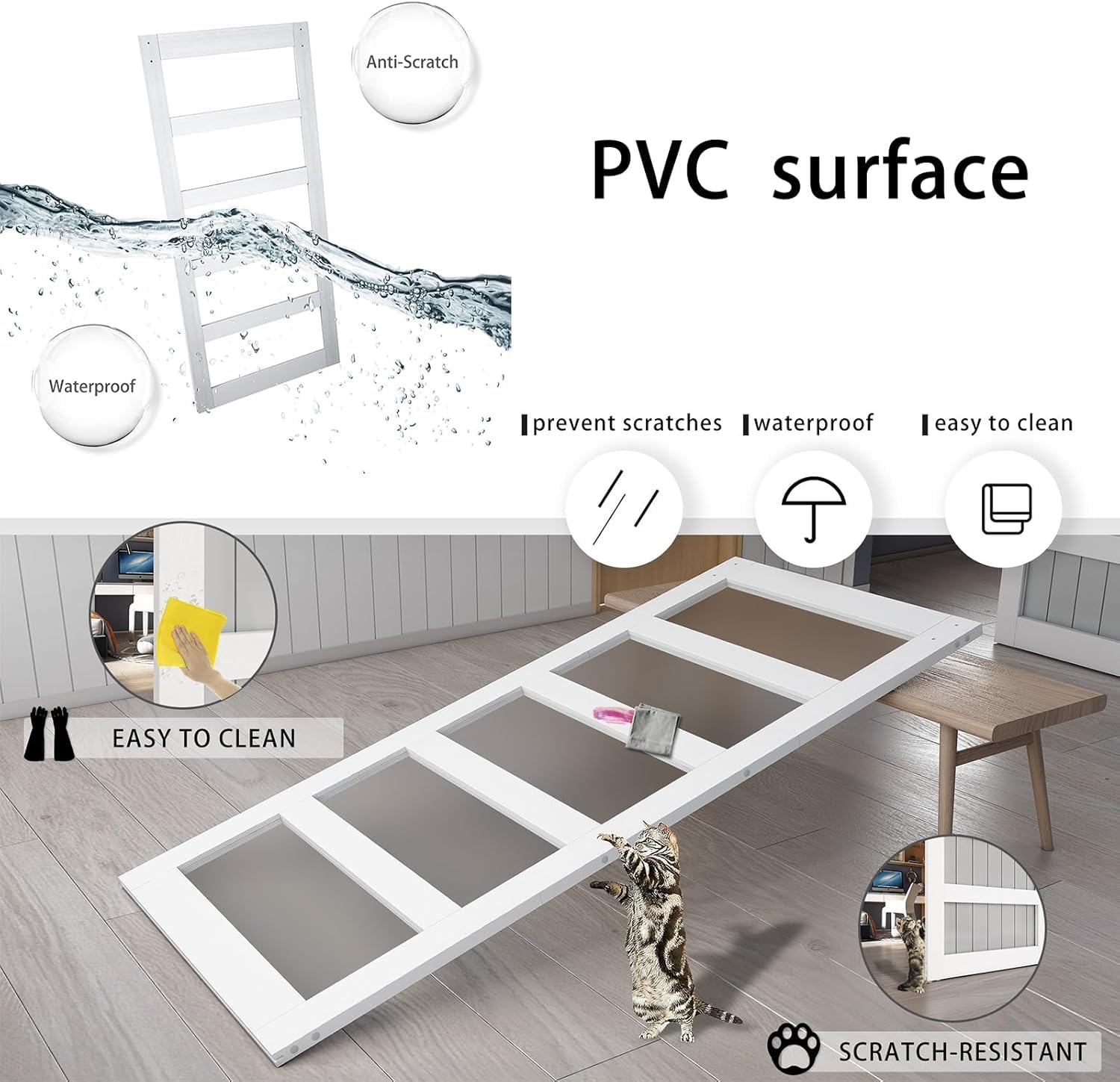 Barnsmith 36In X 96In Glass Barn Door And 6.6Ft Sliding Door Hardware Included, 5 Panel Frosted Glass, Solid Wood Covered With W