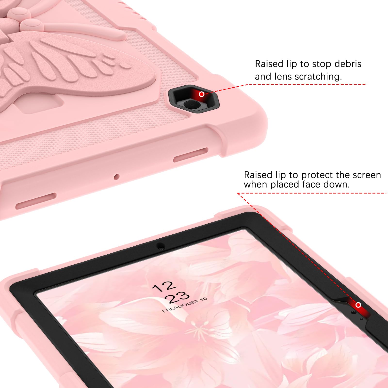 Yinlai Case For Galaxy Tab A8 10.5 Inch, Samsung Galaxy Tab A8 Case Kids Girls Women Butterfly Kickstand Shockproof Protective T