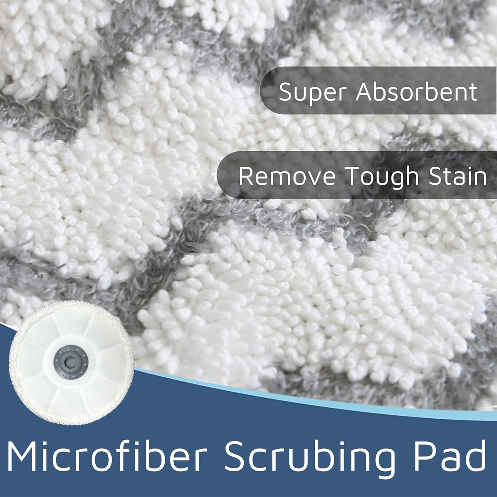 Rotating Mop Replacement Pads Compatible With Bissell Spin Wave 3897A 3712C 3712W Smartsteam Scrubbing Steam Mop, Spinwave Mop P