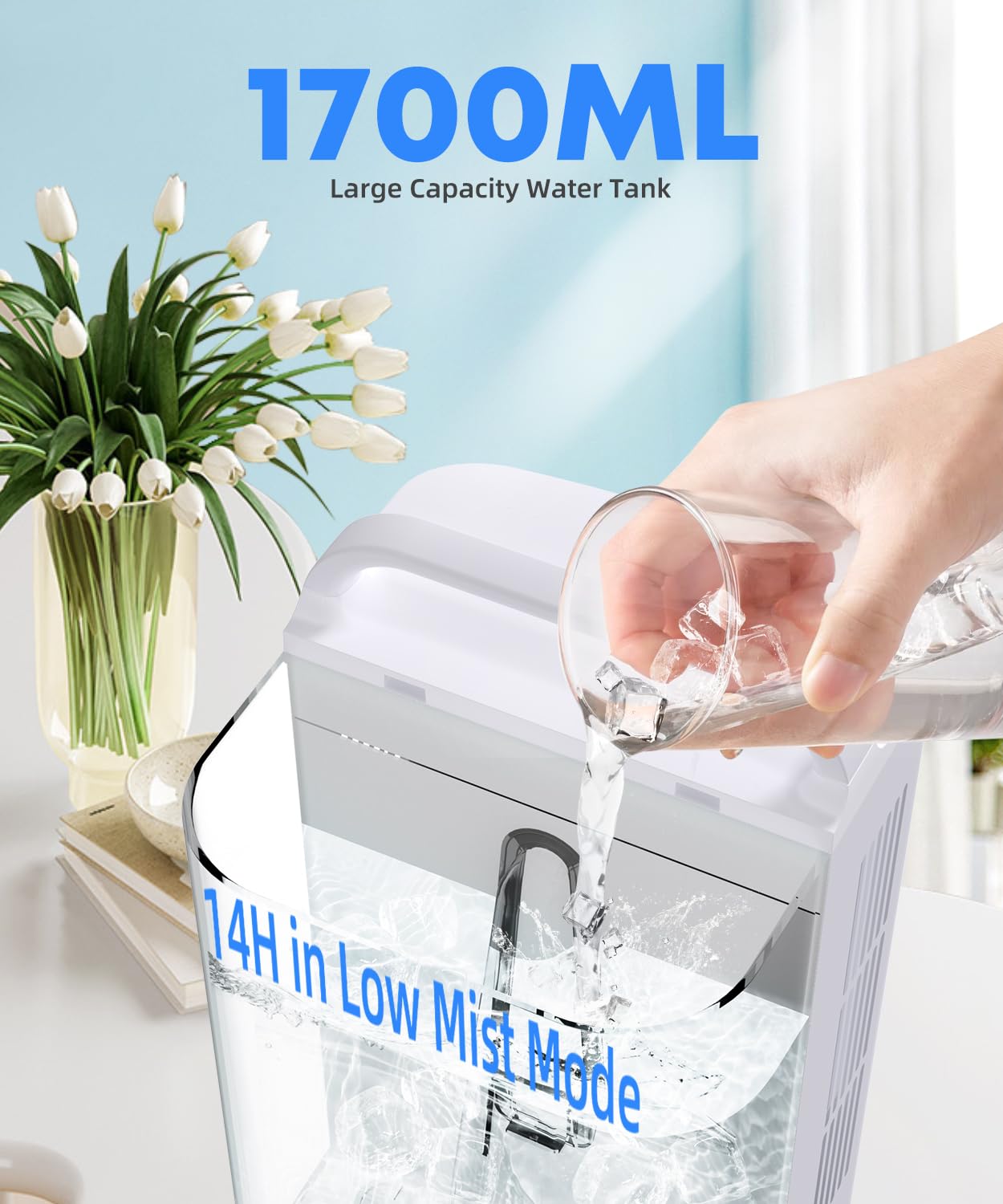 Xamatts Portable Air Conditioners, 1700Ml Evaporative Air Cooler With Remote, 120 Oscillating Mini Air Conditioner Portable With