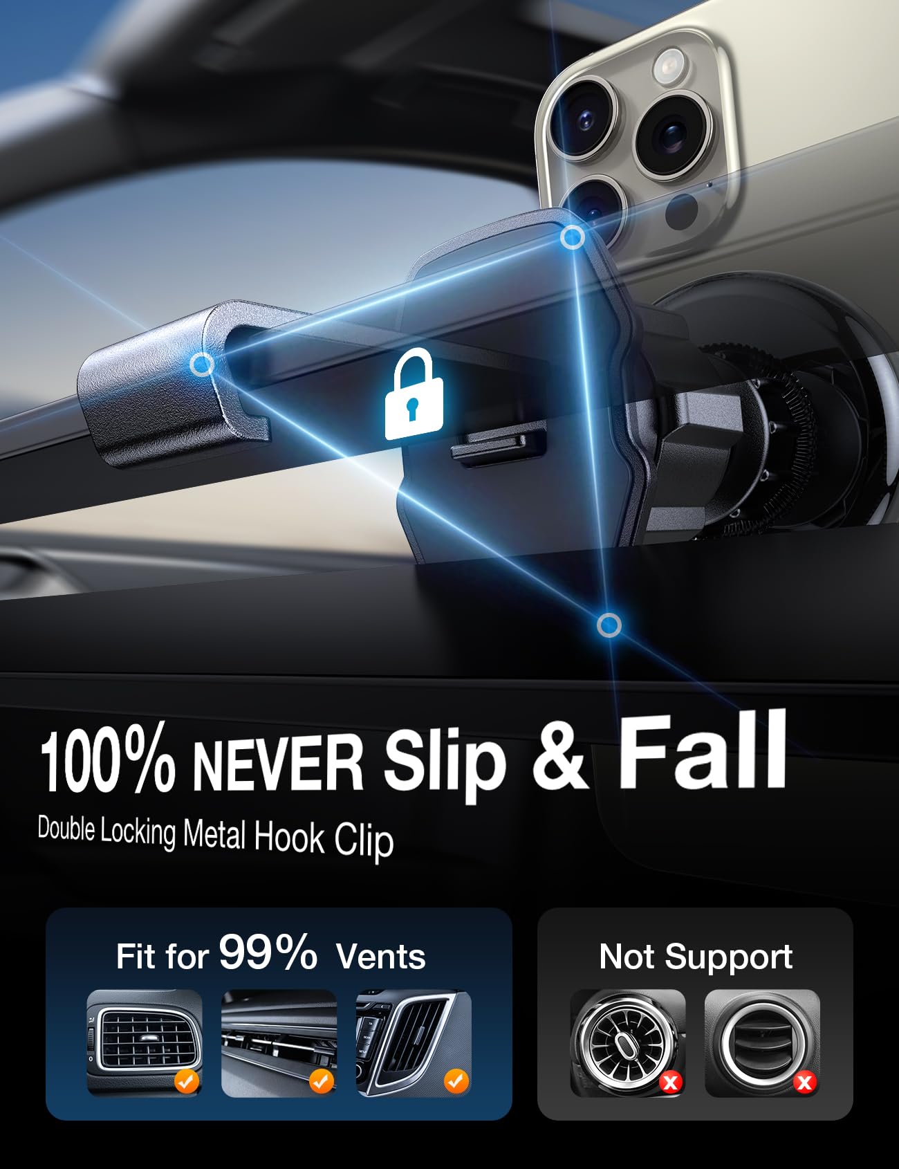 Akesepe For Magsafe Car Mount [2025 Strongest Magnet Power] Magnetic Phone Holder For Car Vent 360 Rotation Magnetic Car Phone H