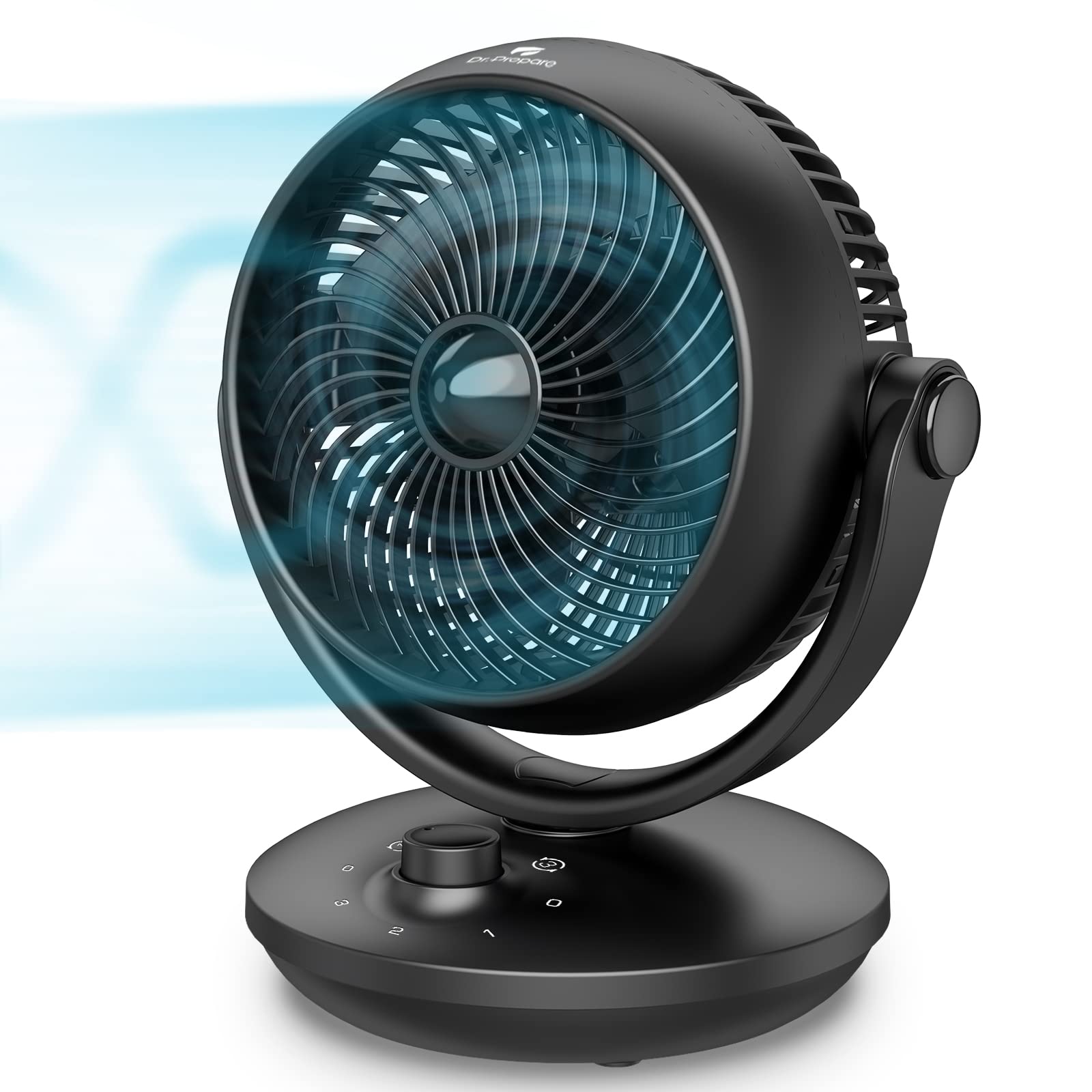 Dr. Prepare Air Circulator Fan For Bedroom, 8?Quiet Desk Fan, 70?Auto Oscillating Vortex Fan, Efficient Cooling & Circulation Fa