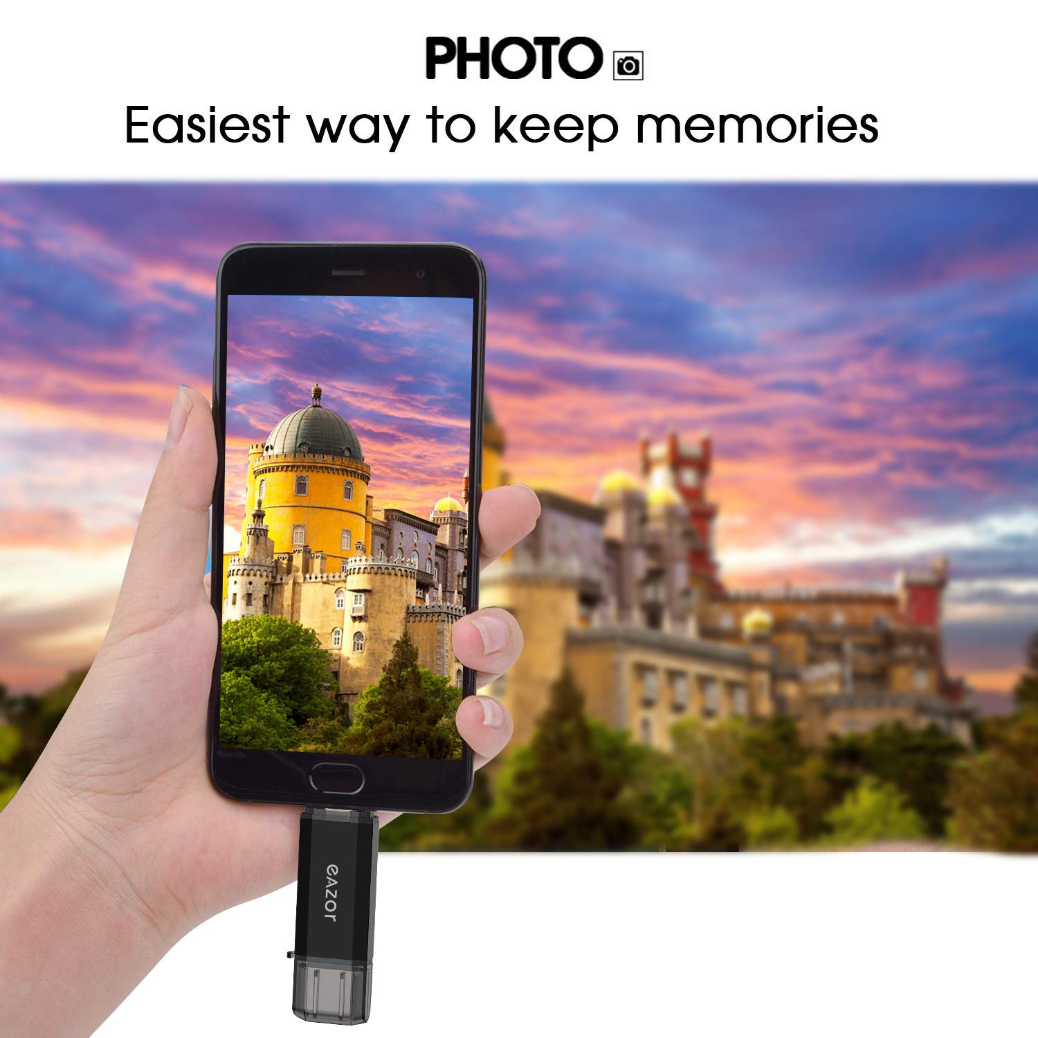 Type C Flash Drive, 2 In 1 Otg Usb C+ Usb 3.0 Dual Drive Waterproof Memory Stick With Keychain Metal For Computer, Macbook,Googl