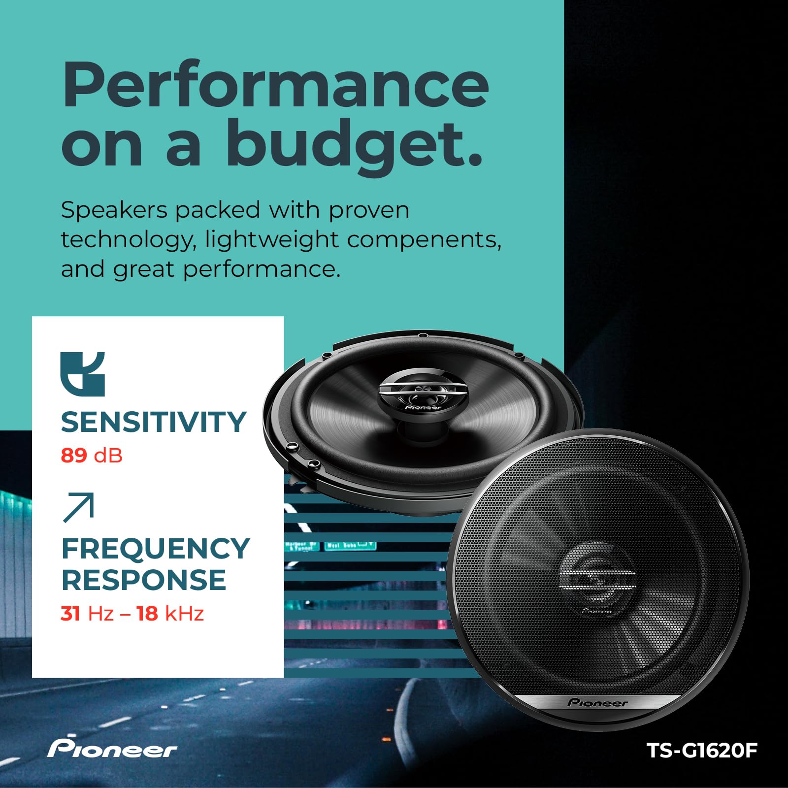 Pioneer 6.5'' 2 Way Full Range Speakers 300 Watts   Pair